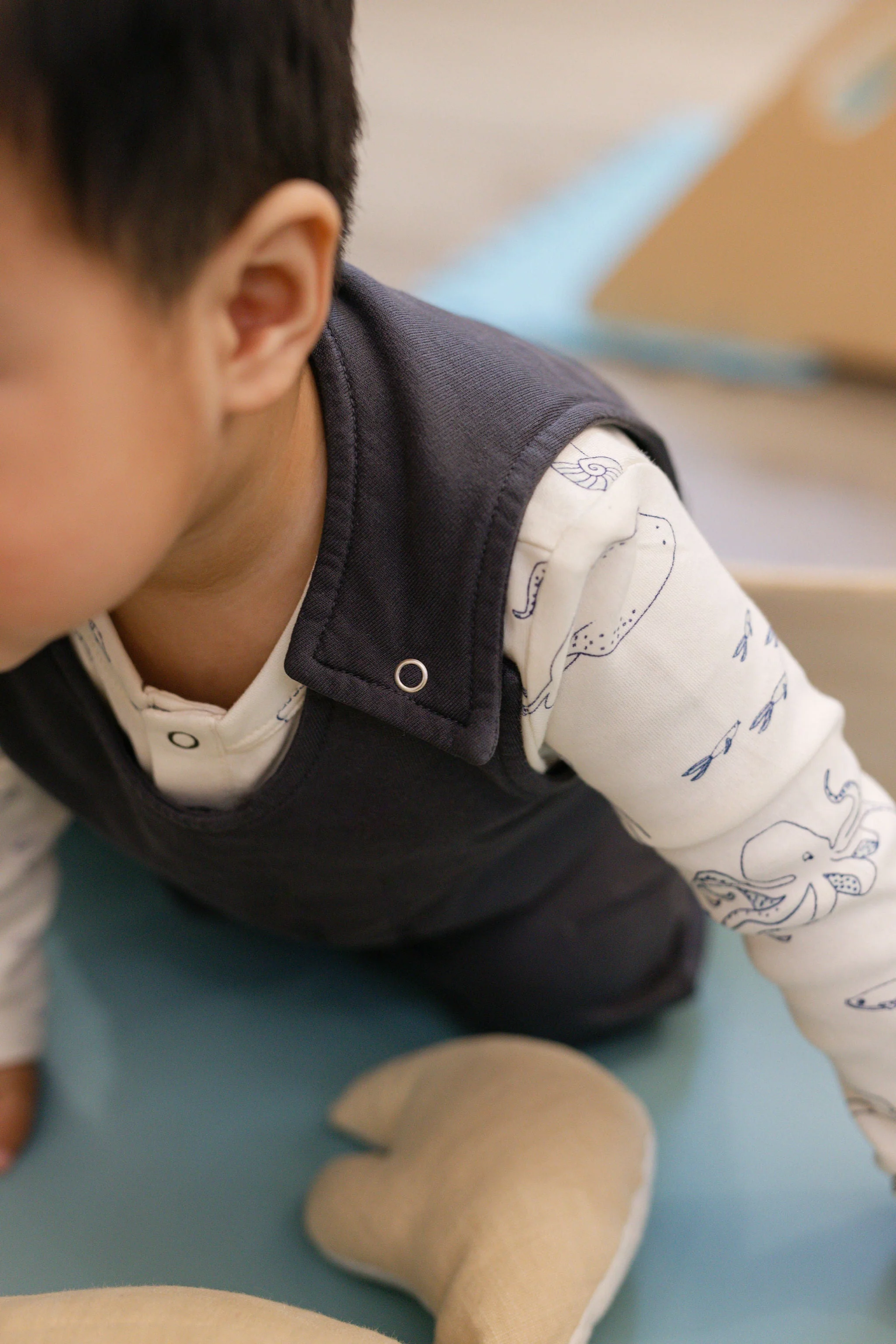 French Terry Overalls - Ink Blue - Image 3