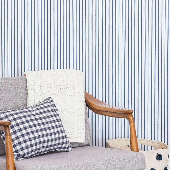 Chasing Paper X Pehr Wallpaper - Stripes Away Ink Blue - Image 3