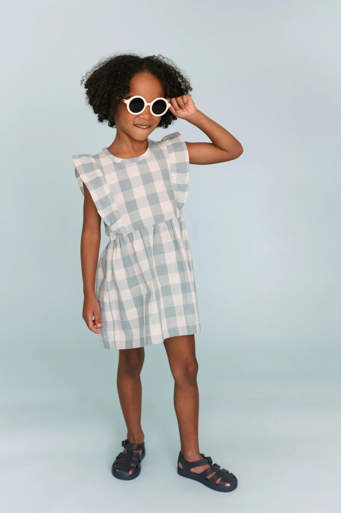 Checkmate Flutter Dress - Pond - Image 4