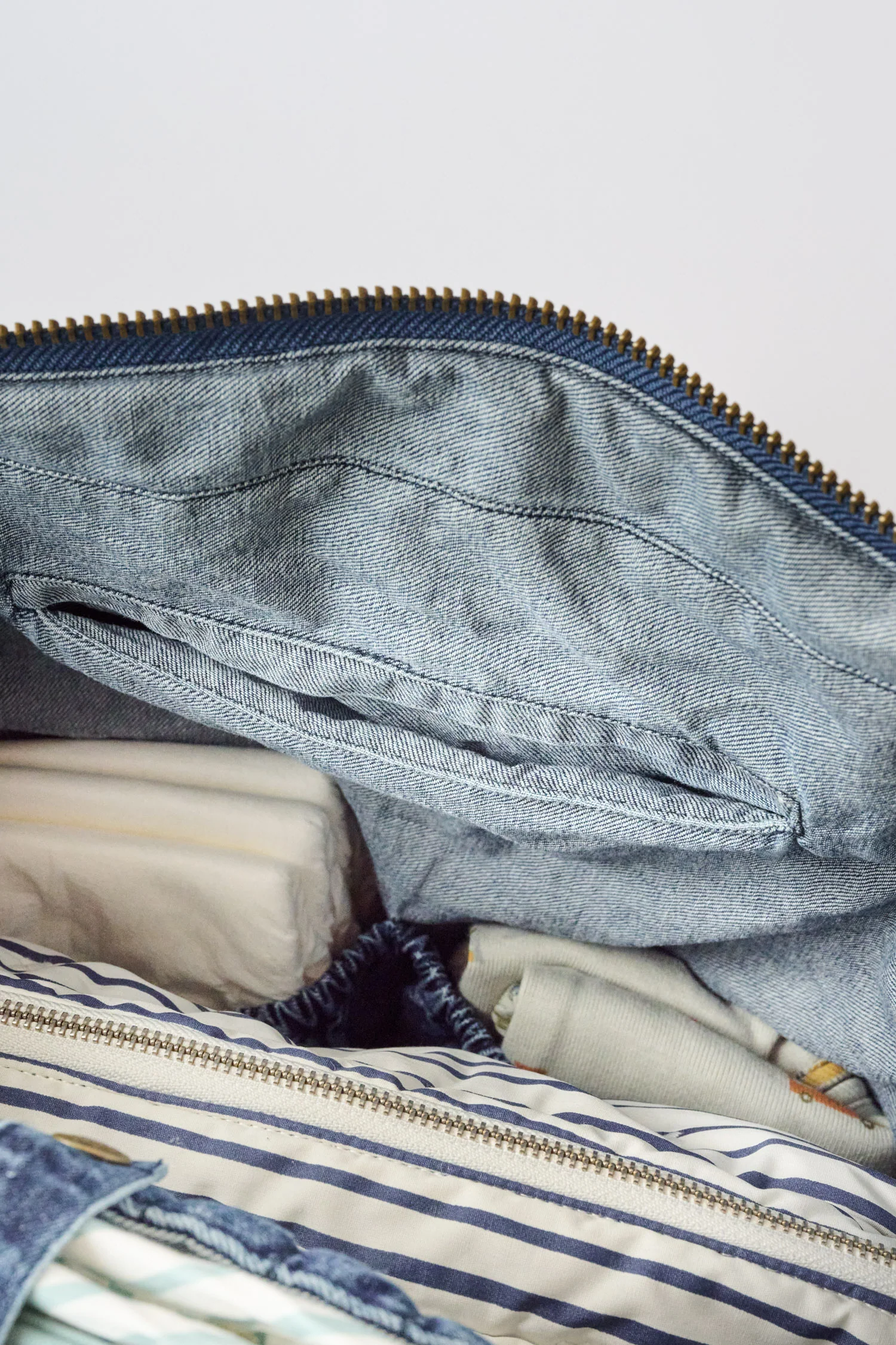 Denim Convertible Diaper Bag - Vintage Wash - Image 11