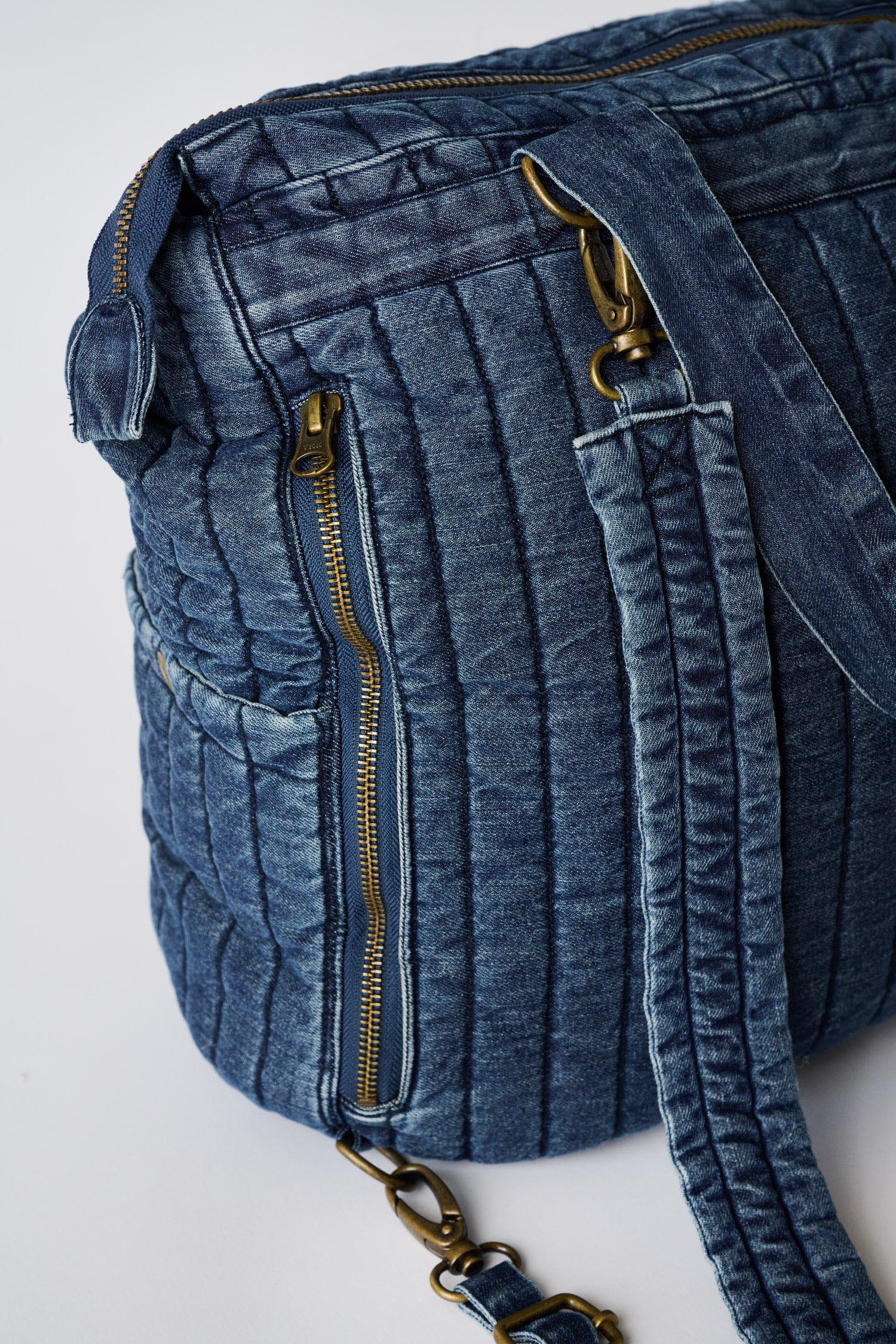 Denim Convertible Diaper Bag - Vintage Wash - Image 8