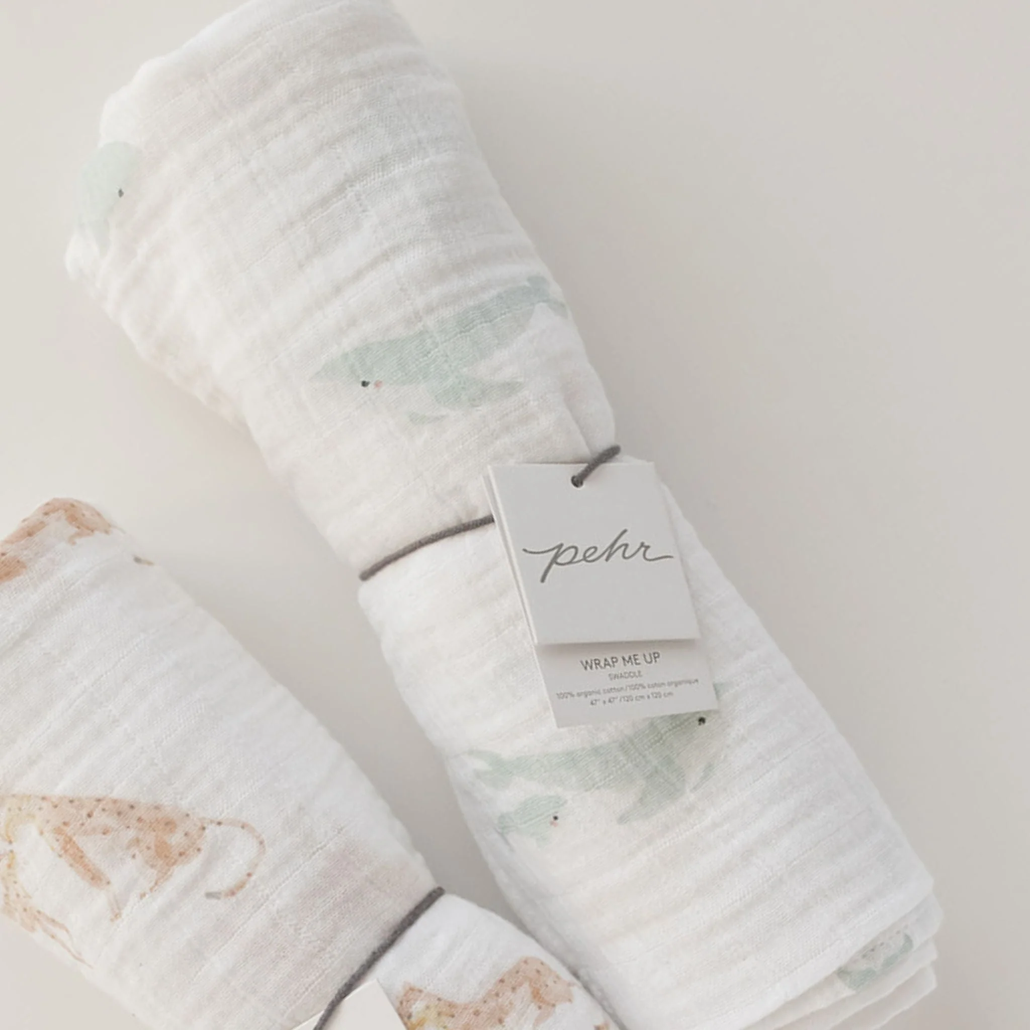 Organic Cotton Muslin Follow Me Swaddle - Follow Me Whale - Image 4