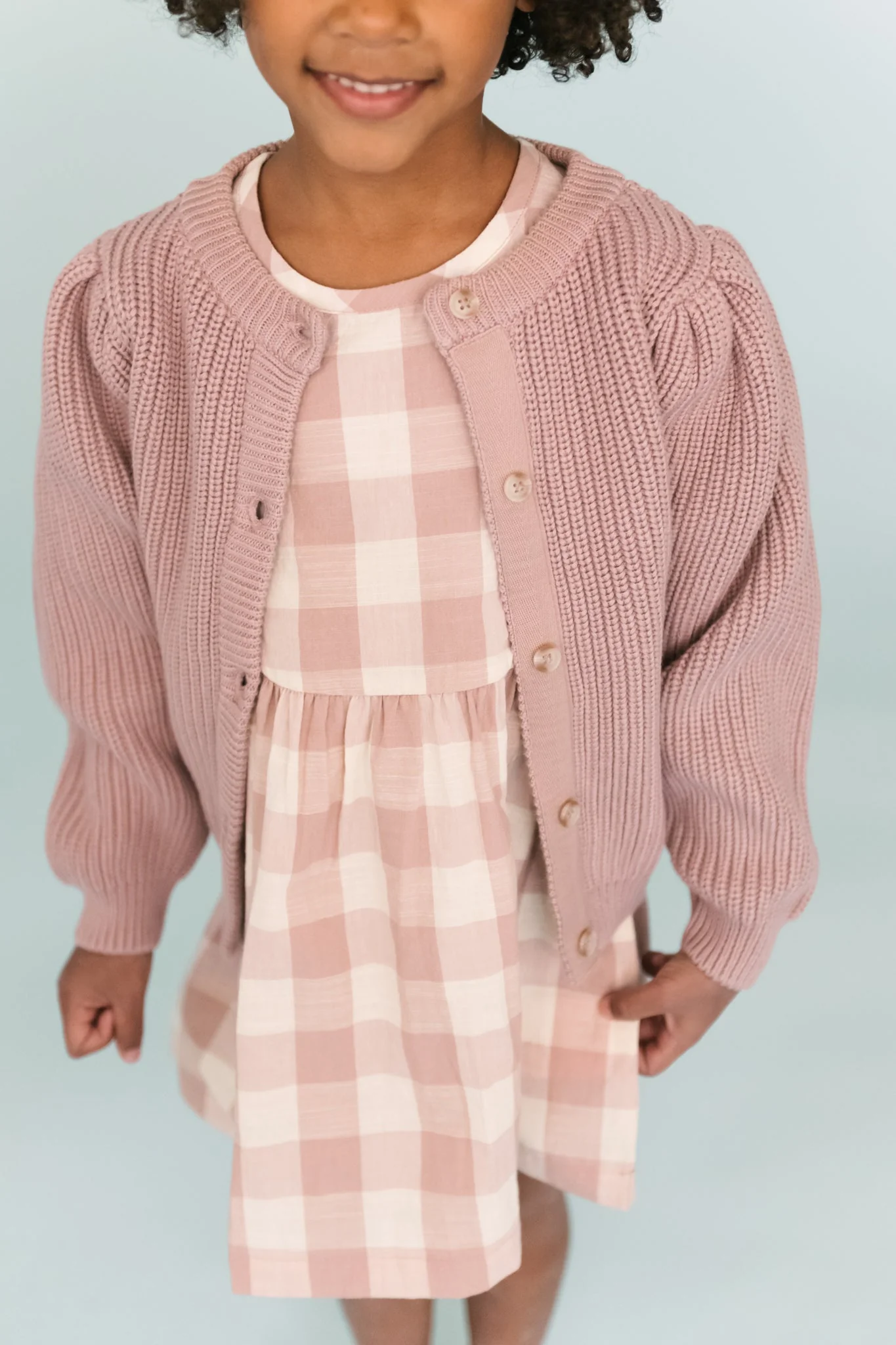 Cotton Knit Toddler Cardigan - Iris - Image 3