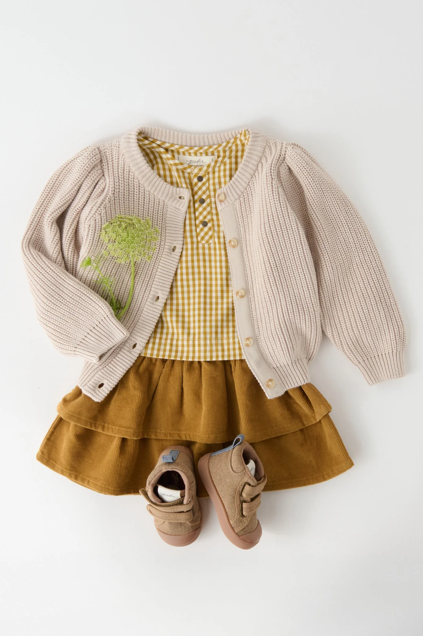 Cotton Knit Toddler Cardigan - Stone - Image 4