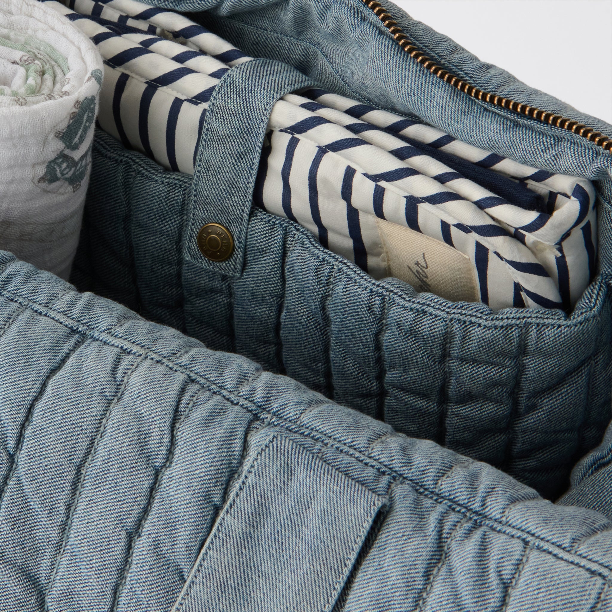 Denim Convertible Diaper Bag - Soft Indigo - Image 4