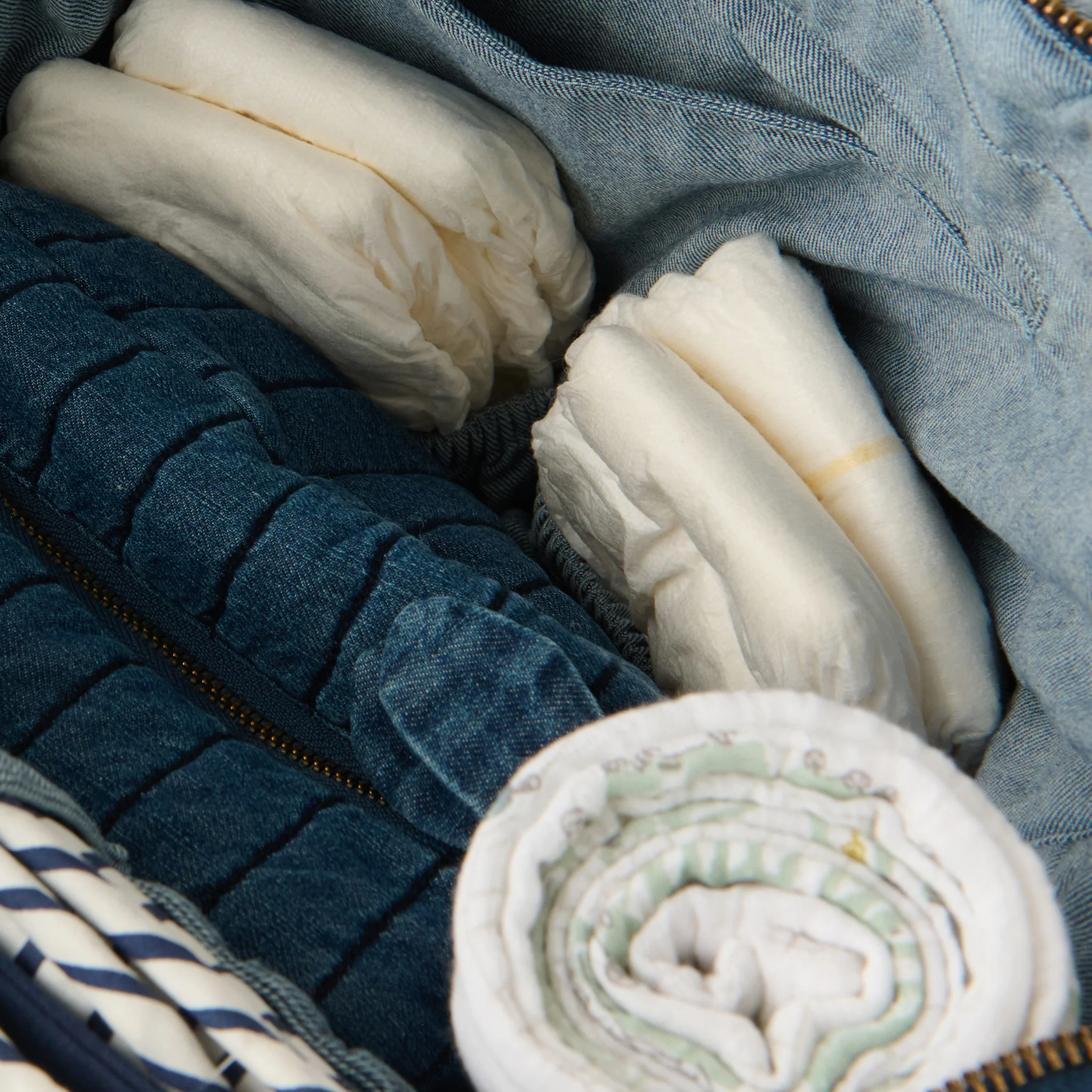 Denim Convertible Diaper Bag - Soft Indigo - Image 7