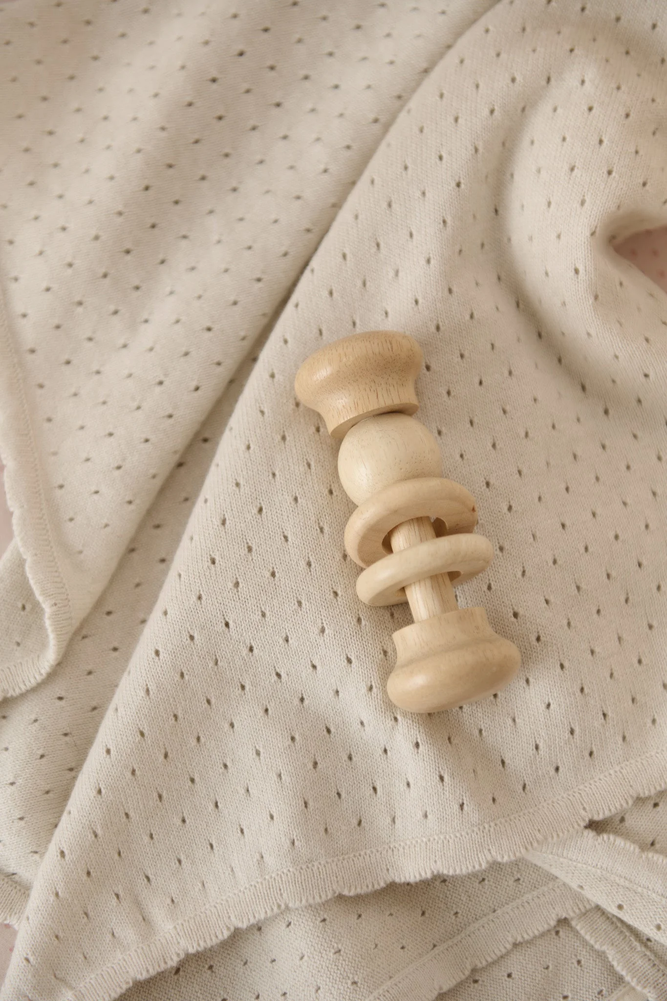 Pointelle Knit Blanket - Natural - Image 4