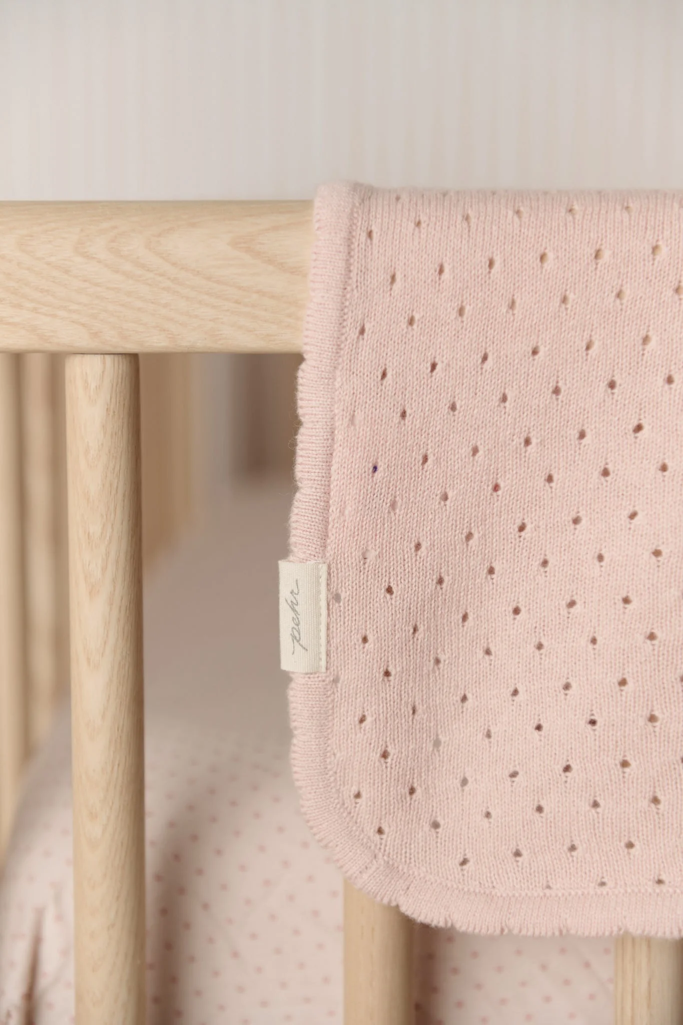 Pointelle Knit Blanket - Soft Peony - Image 2