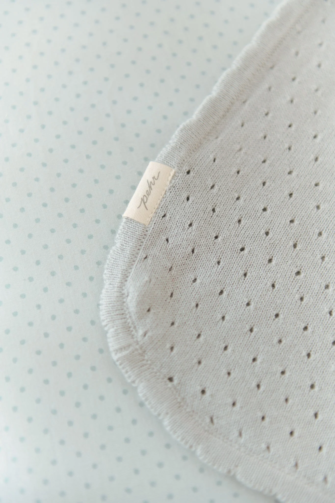 Pointelle Knit Blanket - Soft Sea - Image 3