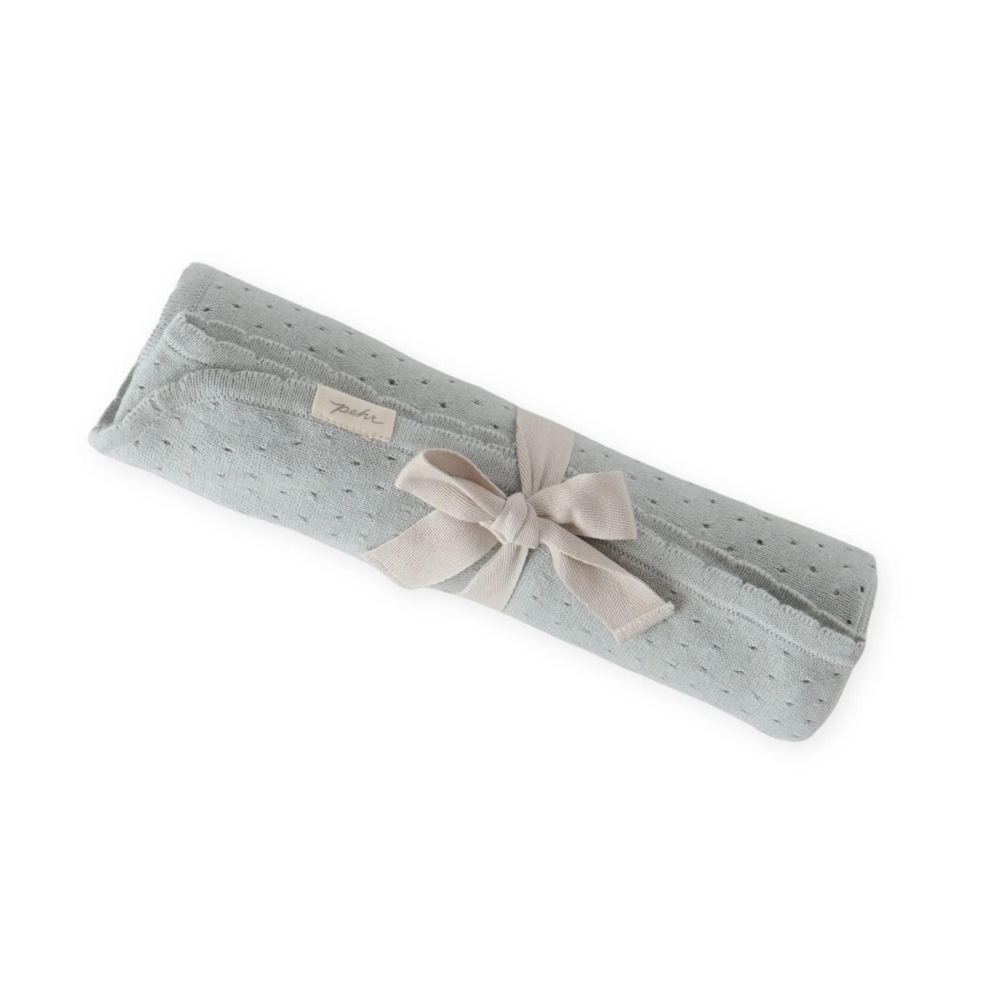 Pointelle Knit Blanket - Soft Sea - Image 6