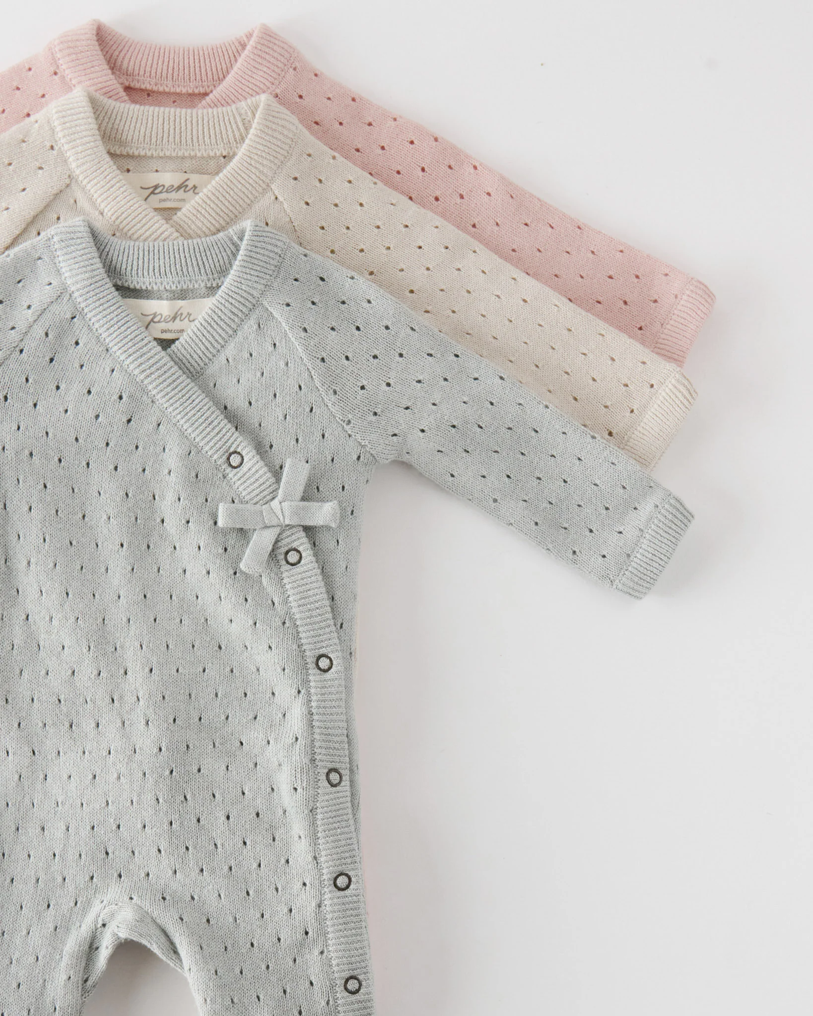 Pointelle Knit Kimono Romper - Natural - Image 10