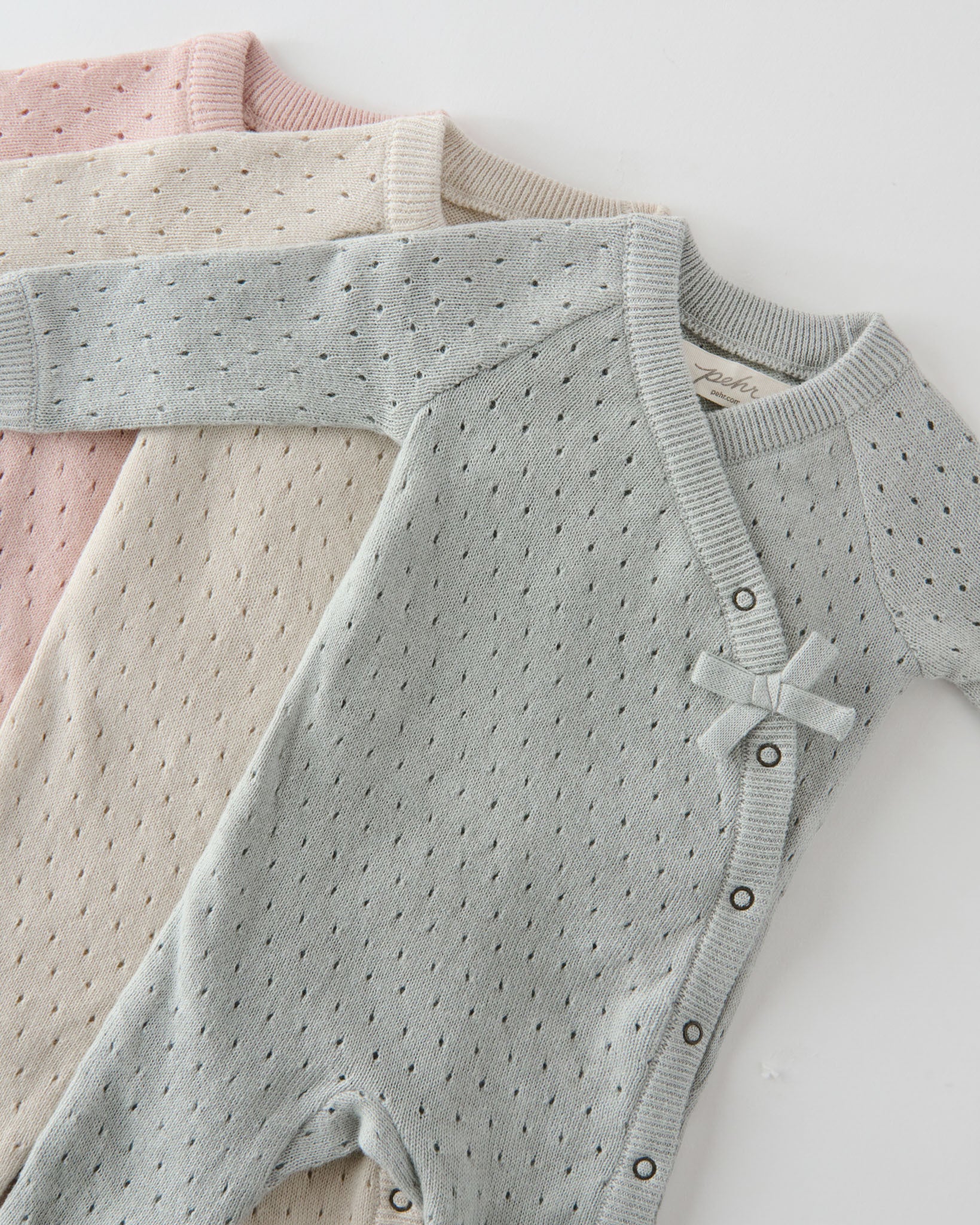 Pointelle Knit Kimono Romper - Natural - Image 5