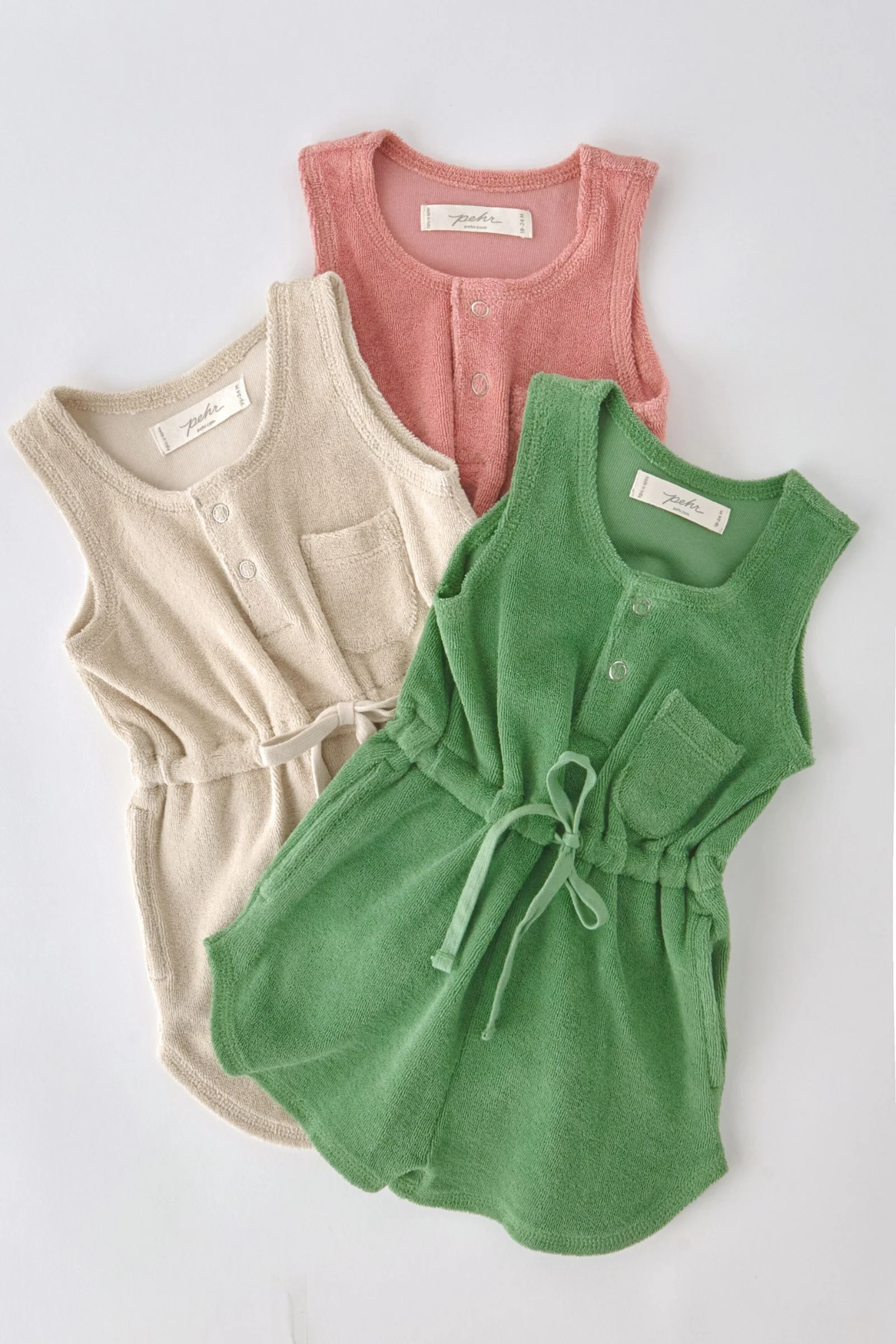 Classic Terry Drawstring Romper - Shell - Image 6