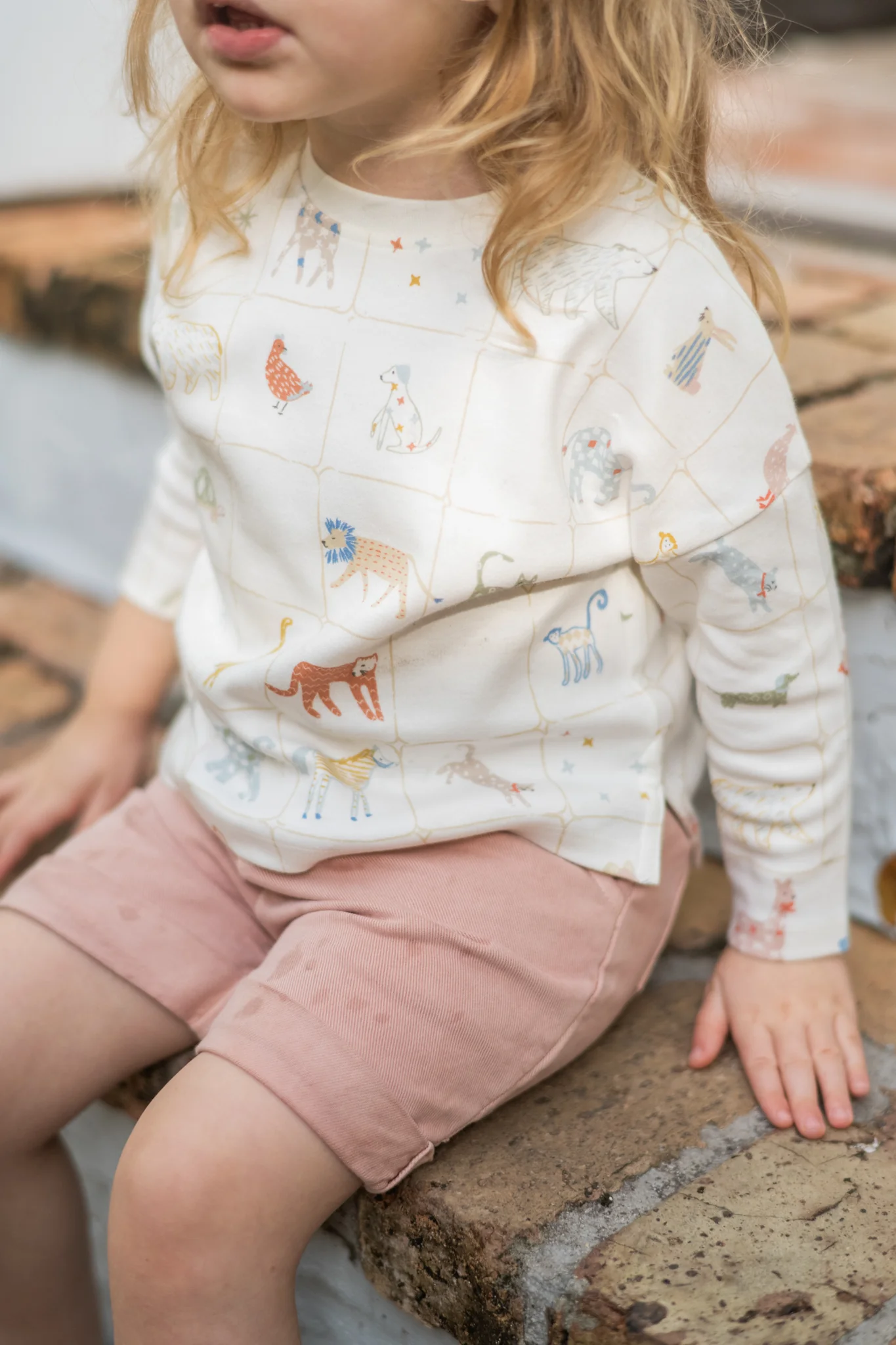 Dropped Shoulder Long Sleeve Top - Animal Shuffle - Image 2