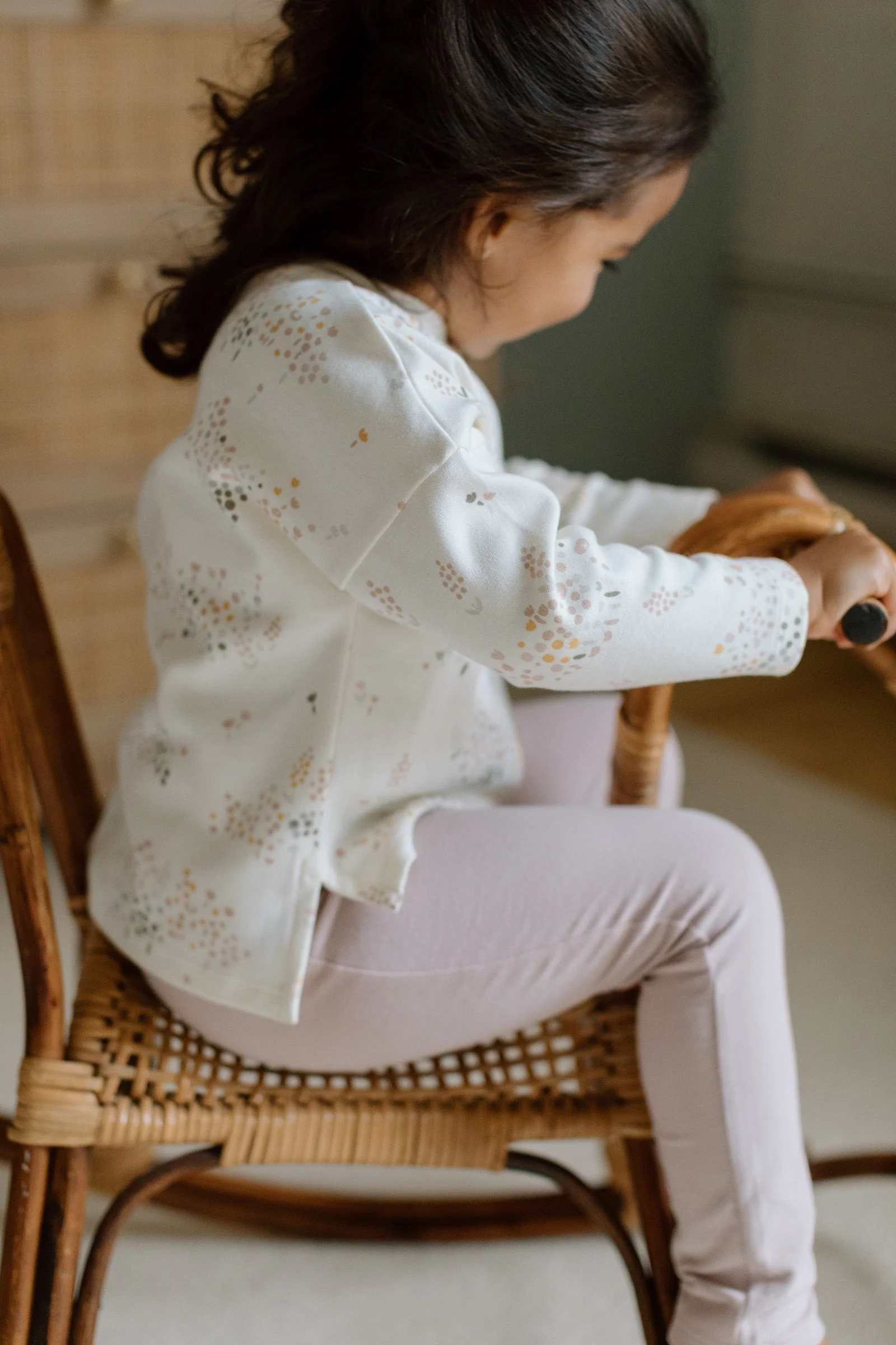 Dropped Shoulder Long Sleeve Top - Flower Patch - Image 4