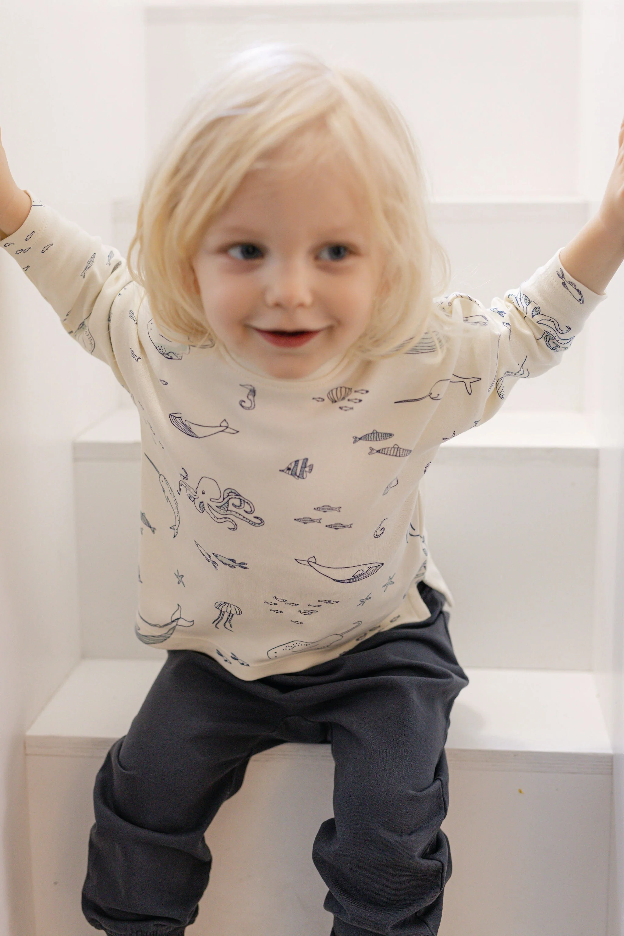 Dropped Shoulder Long Sleeve Top - Life Aquatic - Image 4