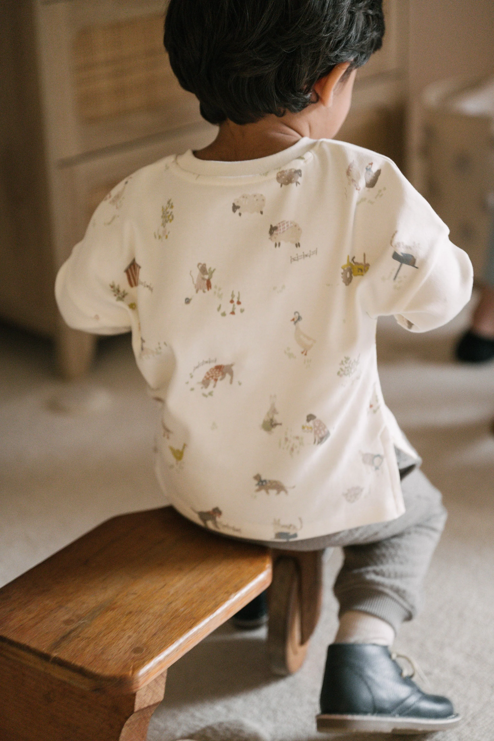 Dropped Shoulder Long Sleeve Top - On the Farm - Image 3