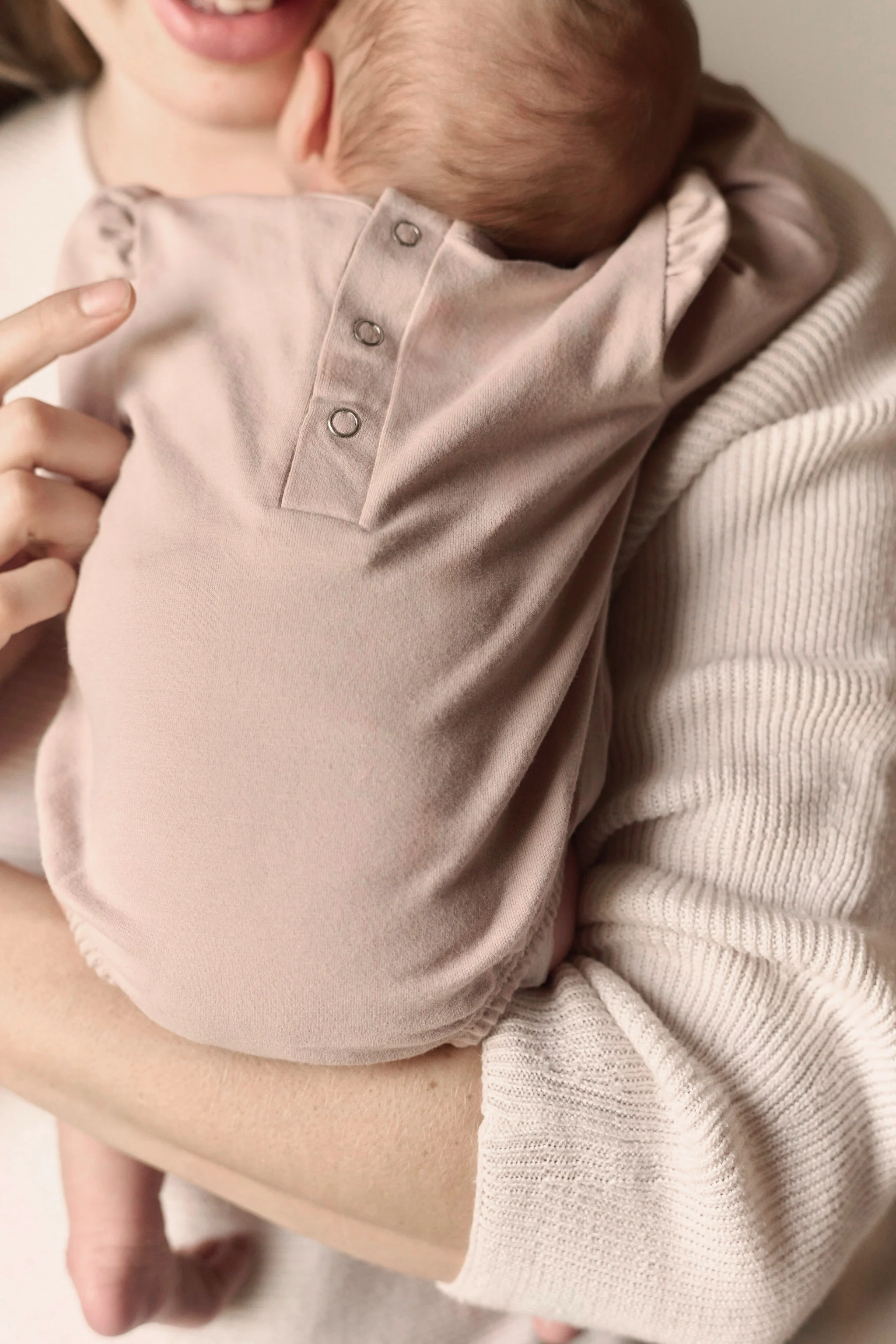 Essentials Puff Sleeve One-Piece - Pale Pink - Image 3