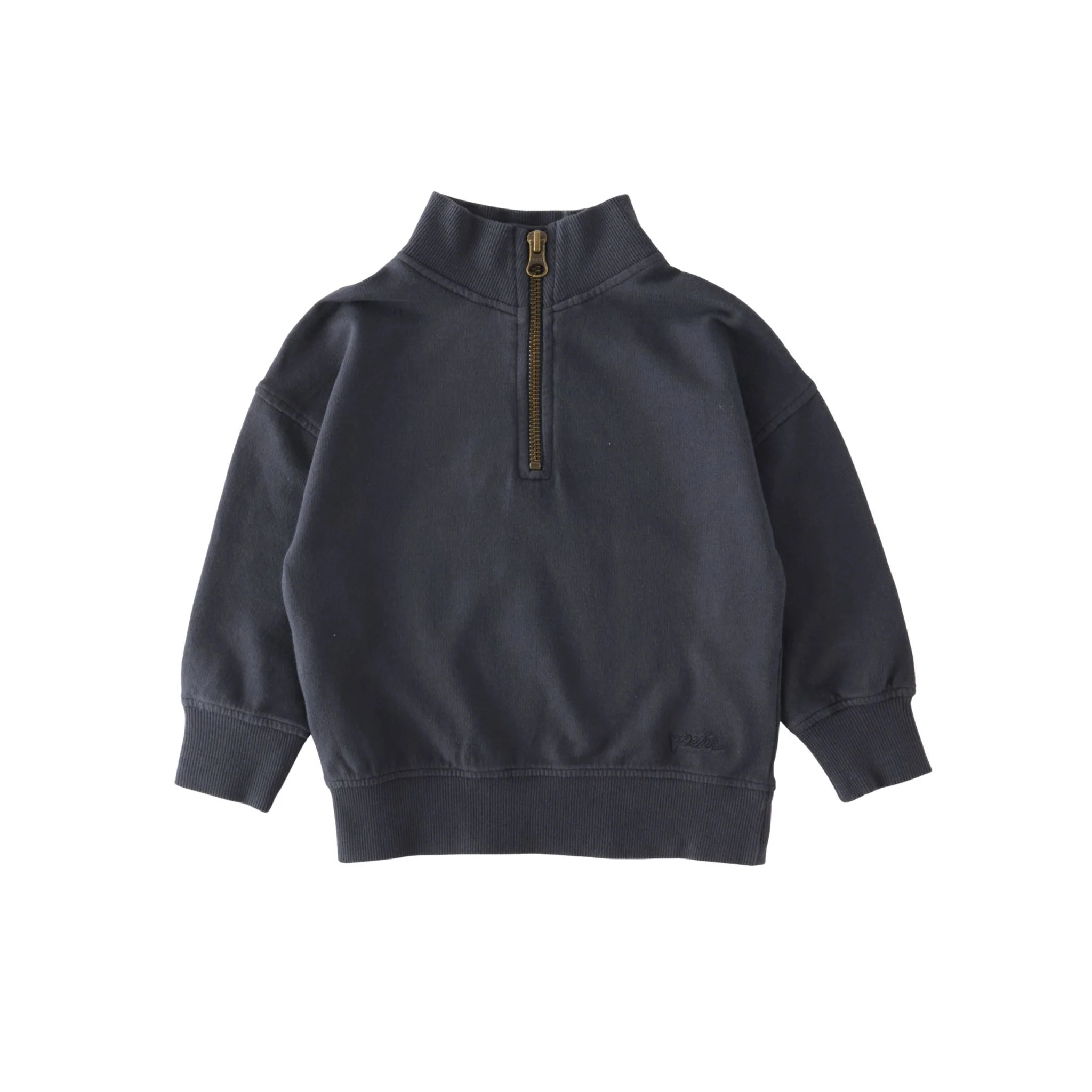 French Terry 1/4 Zip Sweatshirt - Ink Blue
