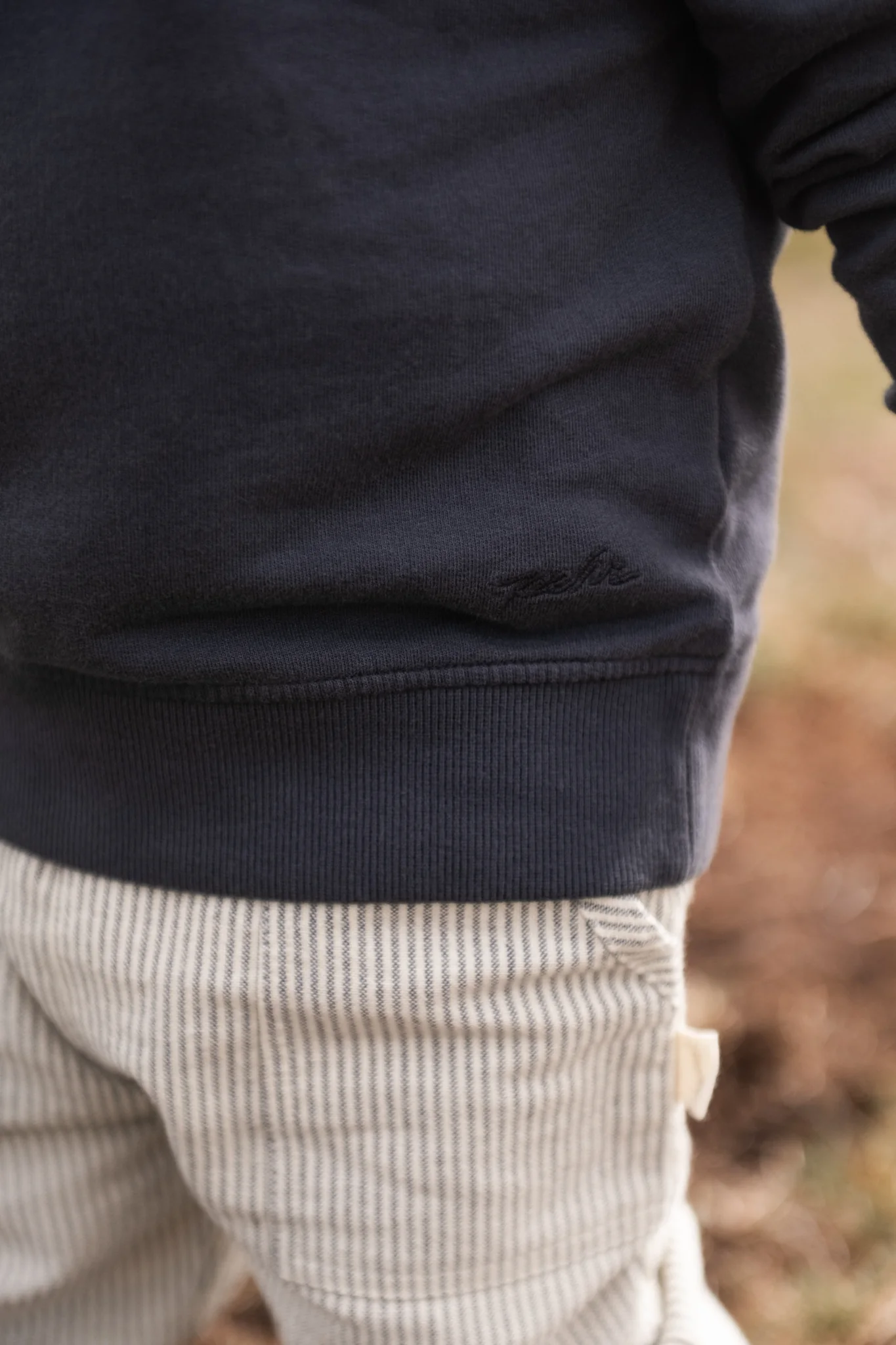French Terry 1/4 Zip Sweatshirt - Ink Blue - Image 4