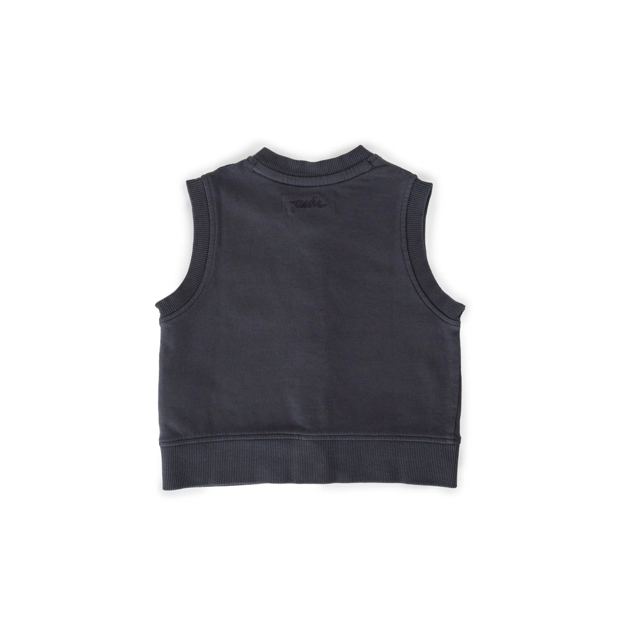 French Terry Patch Pocket Vest - Ink Blue - Image 8