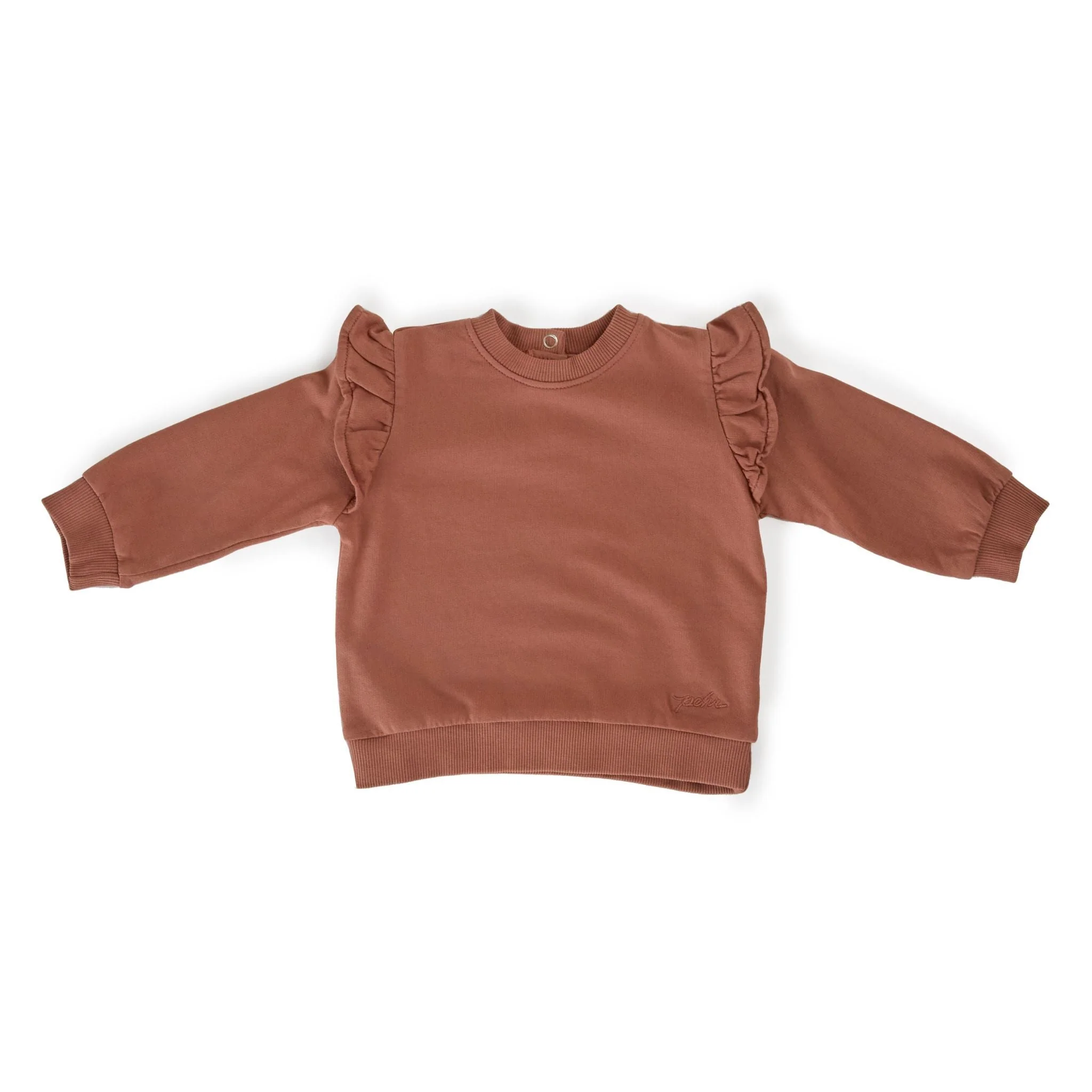 French Terry Baby Ruffle Sweatshirt - Clay