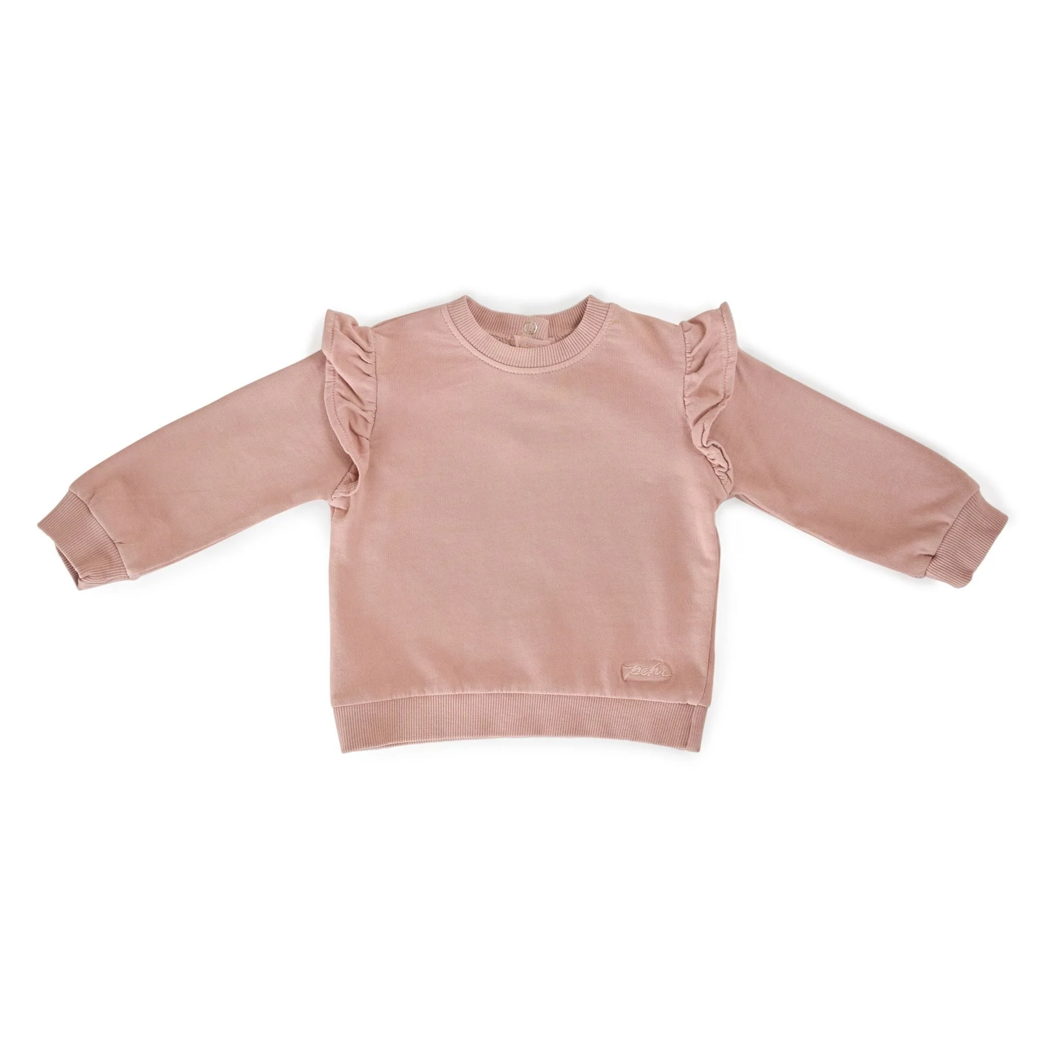 French Terry Baby Ruffle Sweatshirt - Soft Peony