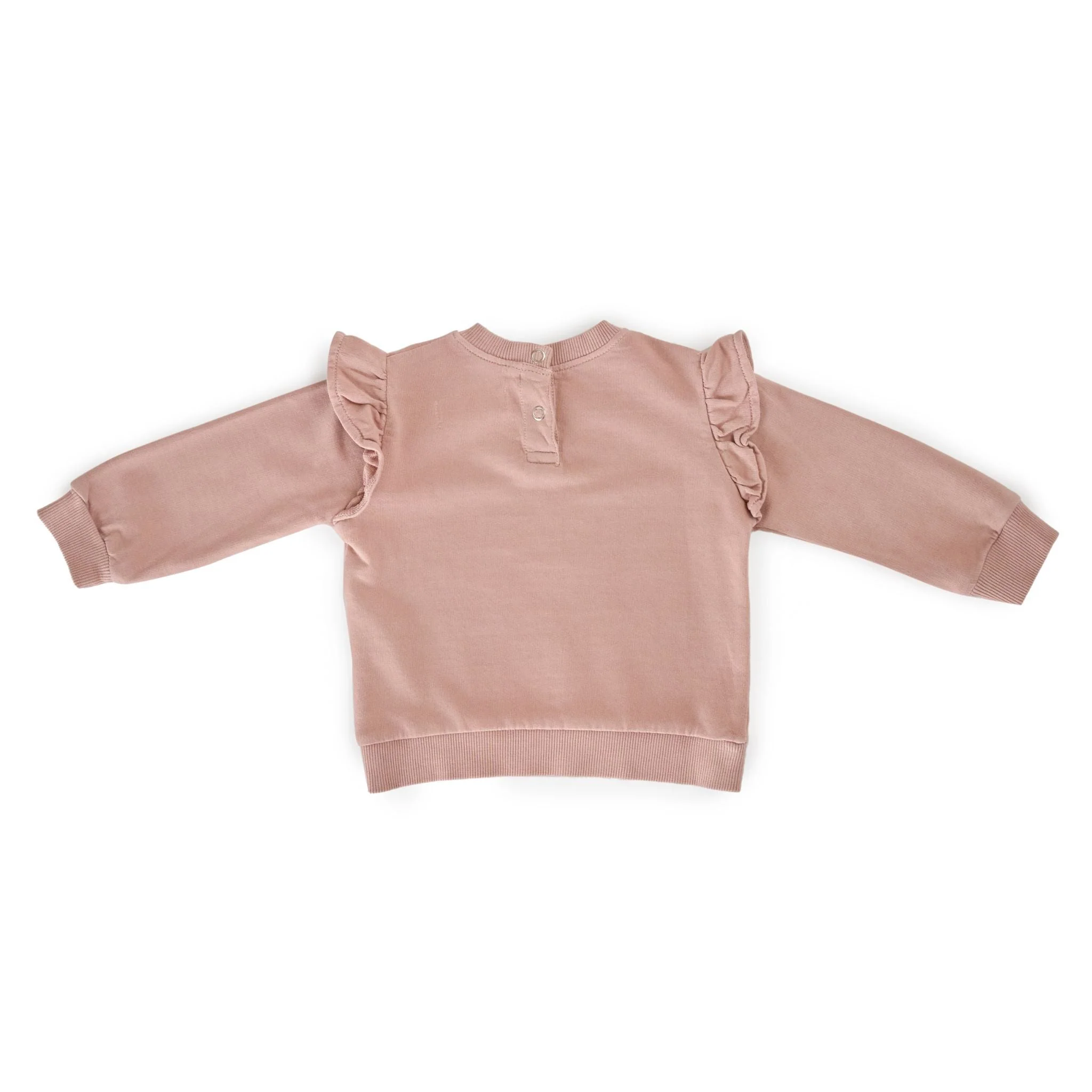 French Terry Baby Ruffle Sweatshirt - Soft Peony - Image 6