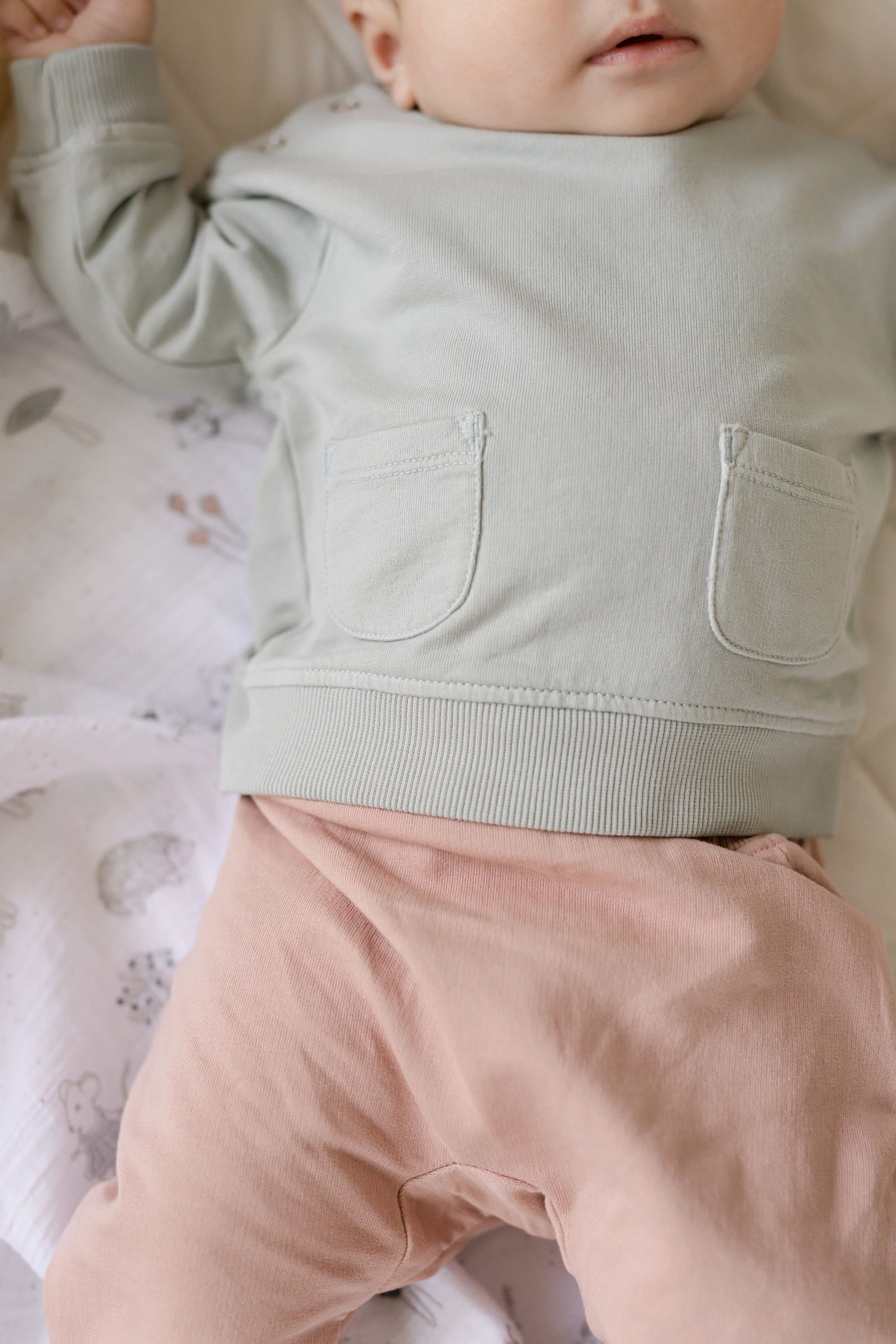 French Terry Shoulder Snap Sweatshirt - Soft Sea - Image 2
