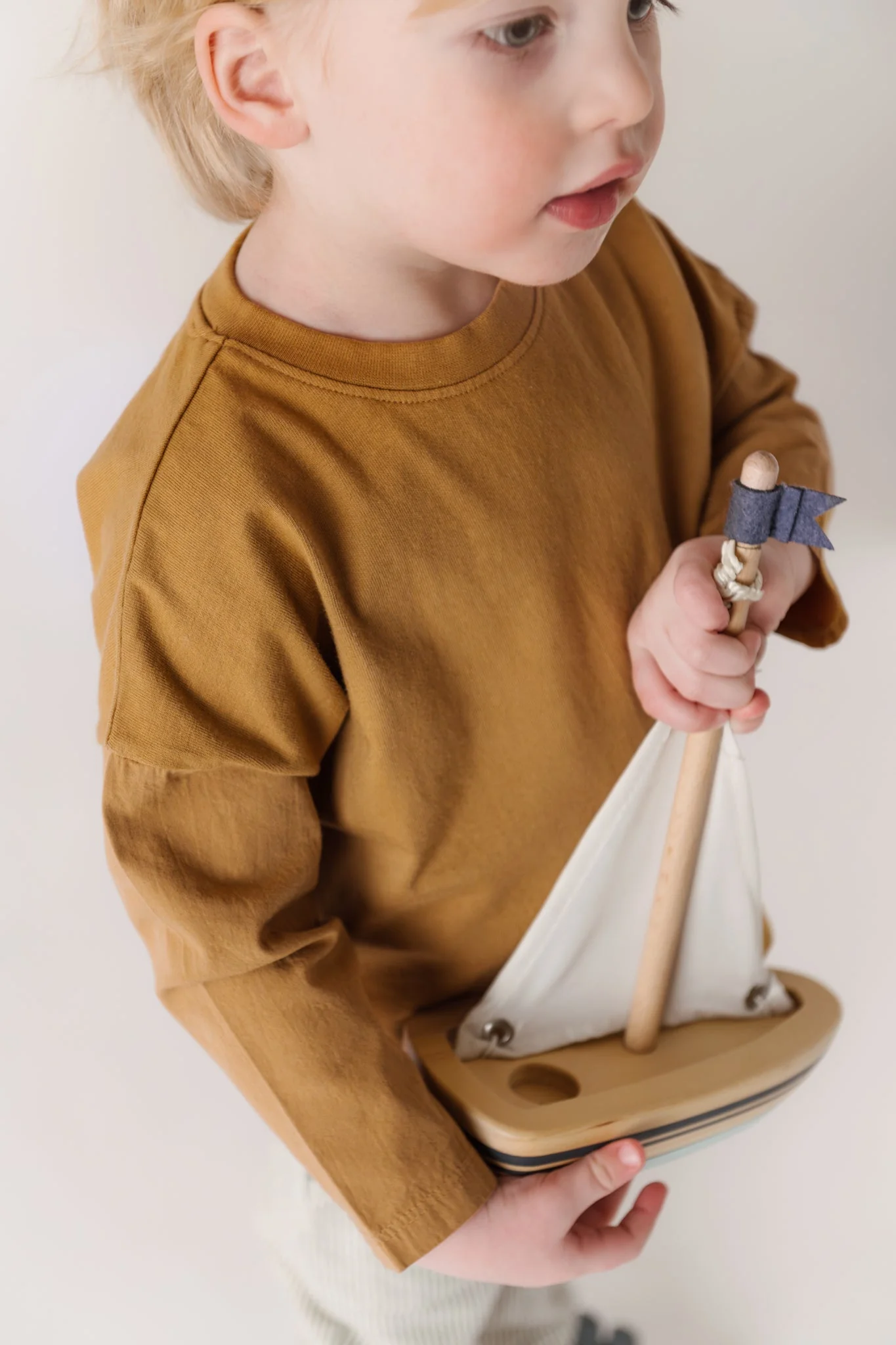 Garment Dye Dropped Shoulder Long Sleeve - Caramel - Image 2