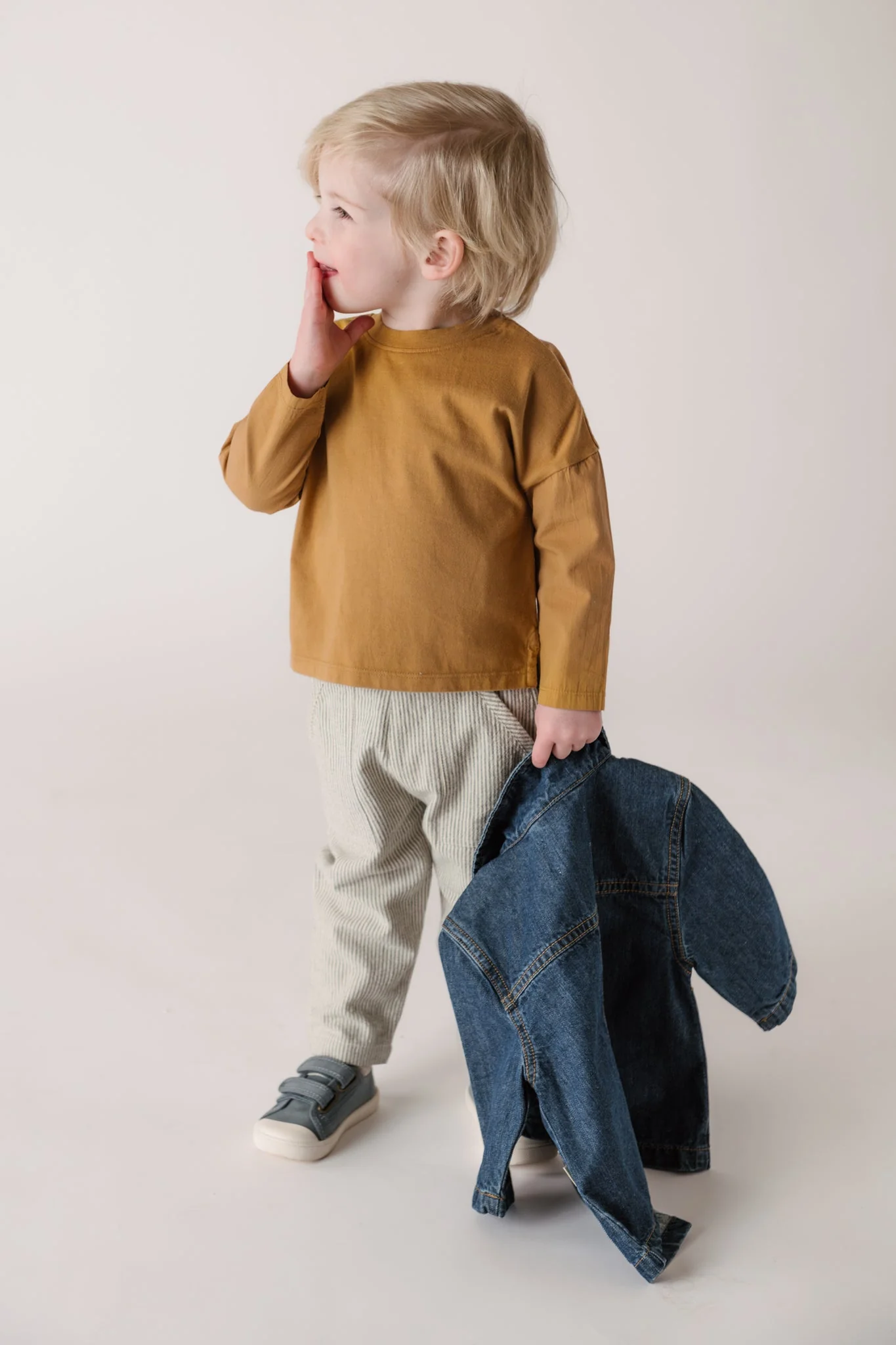 Garment Dye Dropped Shoulder Long Sleeve - Caramel - Image 3