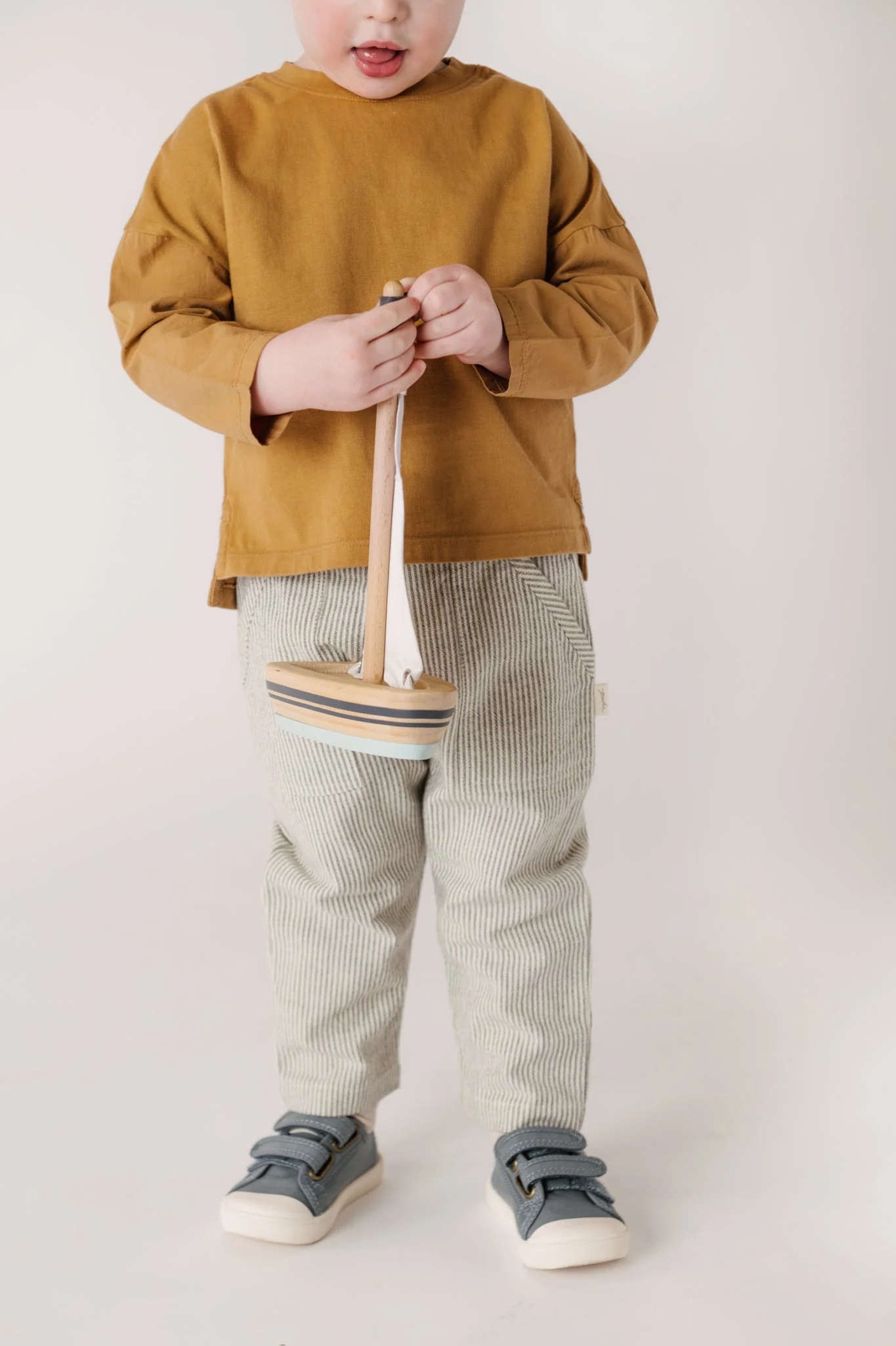 Garment Dye Dropped Shoulder Long Sleeve - Caramel - Image 4