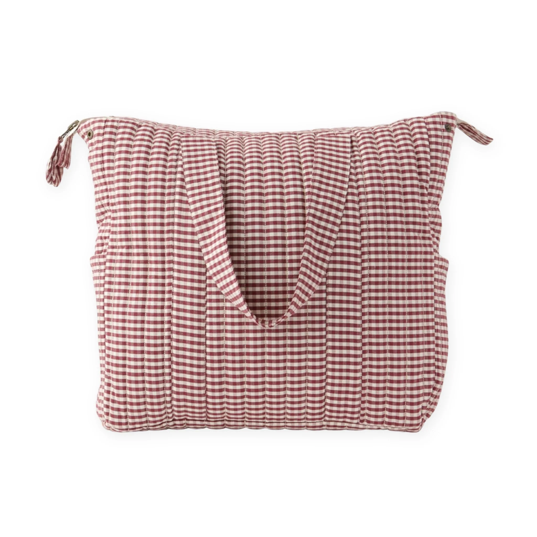 Gingham Convertible Diaper Bag - Mulberry