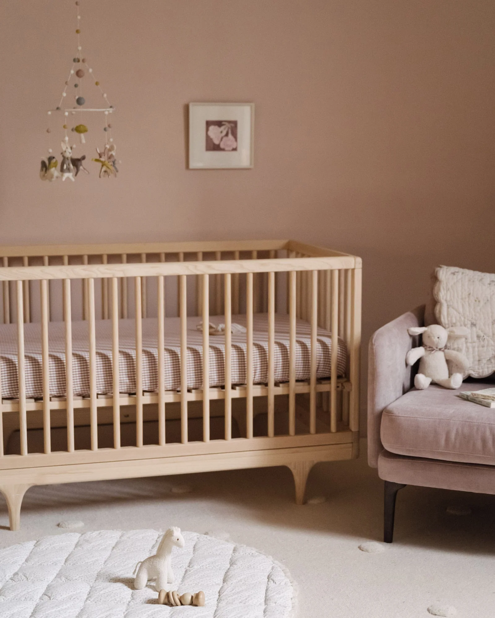 Gingham Crib Sheet - Thistle - Image 4