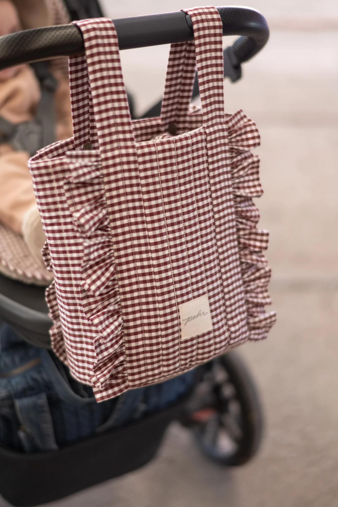 Gingham Stroller Bag - Mulberry - Image 2