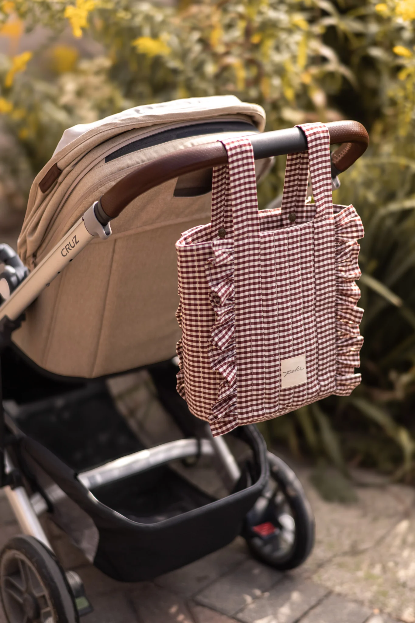 Gingham Stroller Bag - Mulberry - Image 3