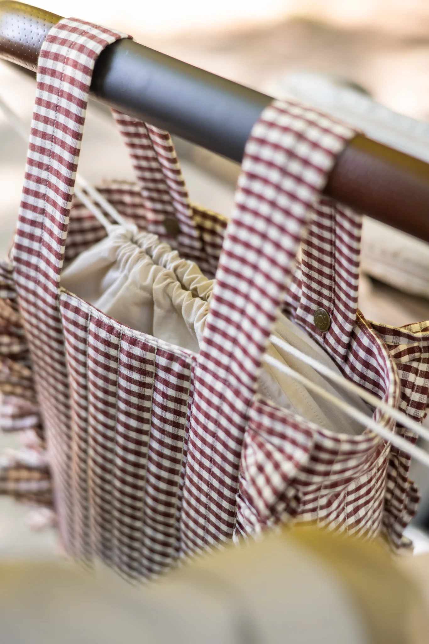 Gingham Stroller Bag - Mulberry - Image 4
