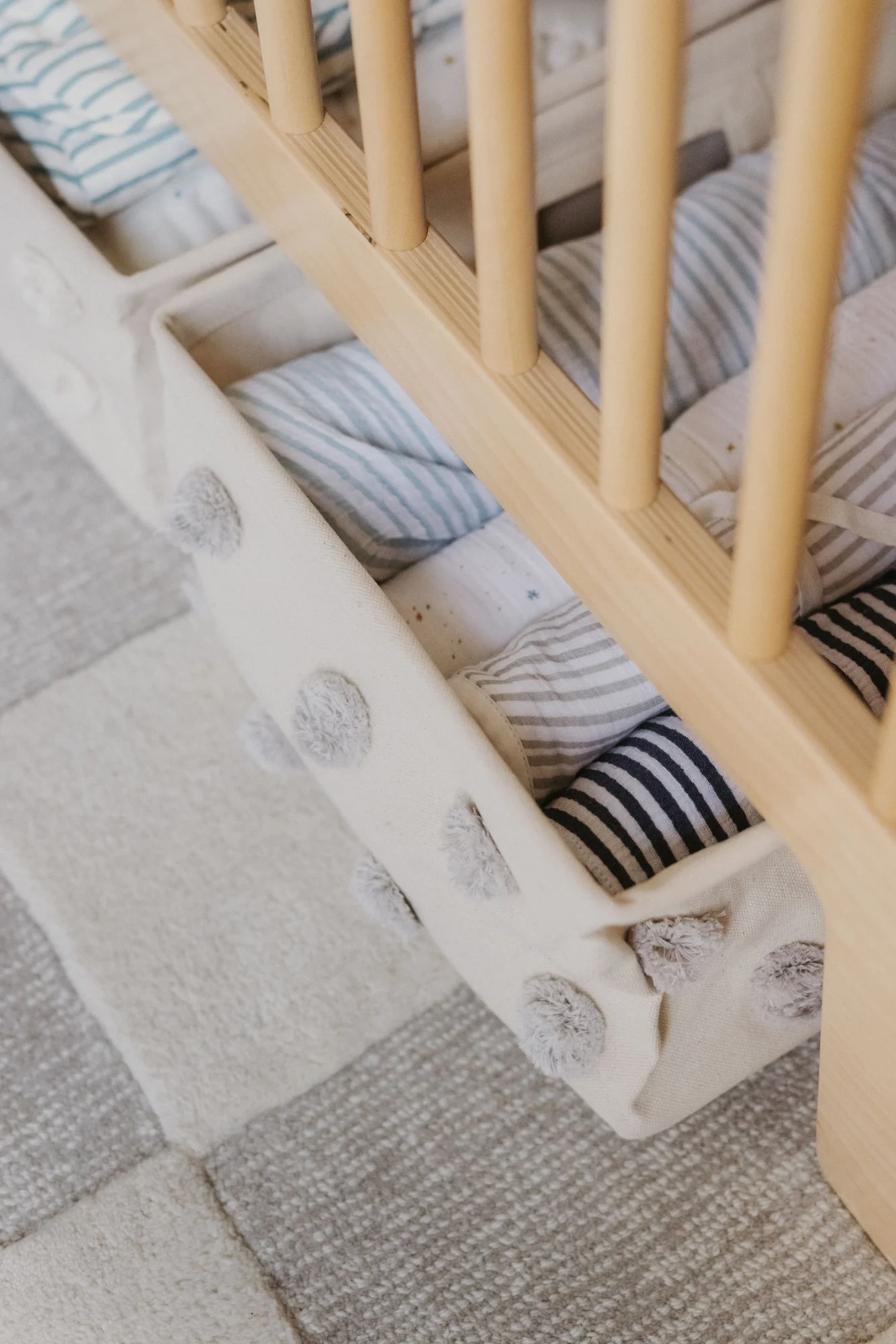 Pom Pom Basket-Hideaway - Grey - Image 3
