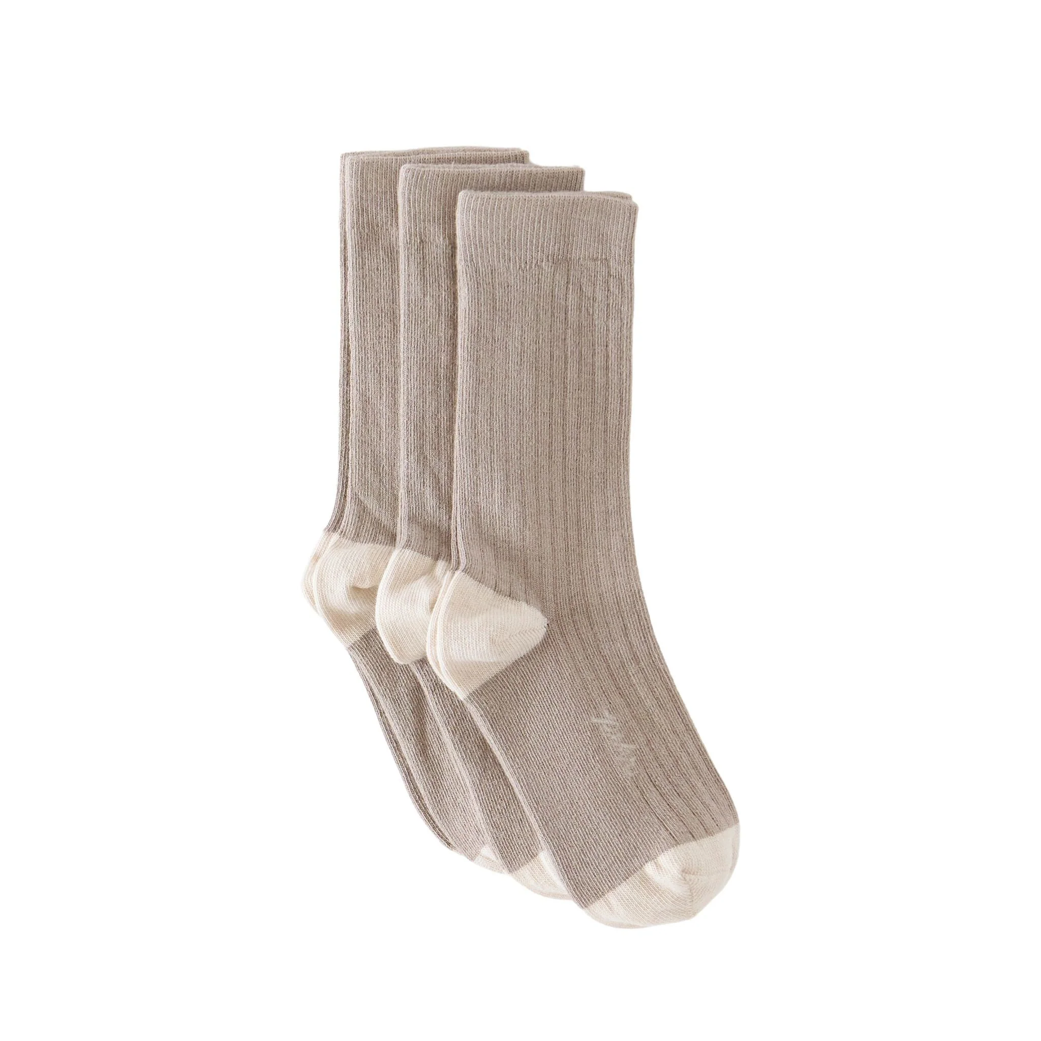 Kids Crew Socks 3 Pack - Light Mushroom
