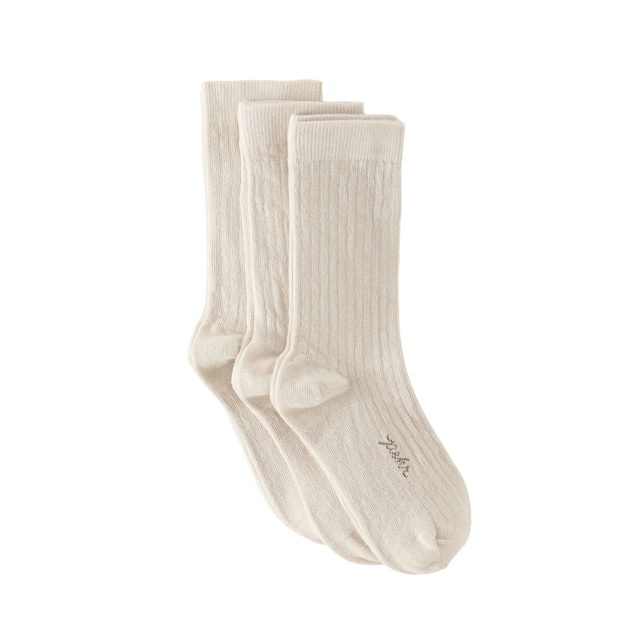 Kids Crew Socks 3 Pack - Natural