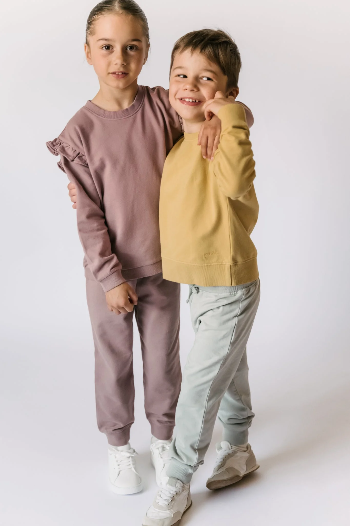 French Terry Kids Jogger - Soft Sea - Image 2
