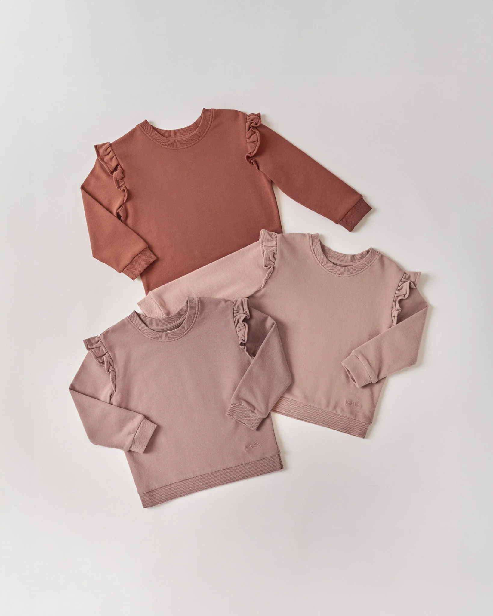 French Terry Kids Ruffle Sweatshirt - Plum - Image 3