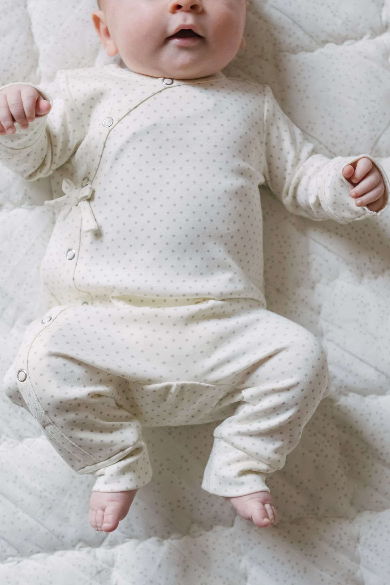 Kimono Romper - Pin Dot Pebble - Image 2
