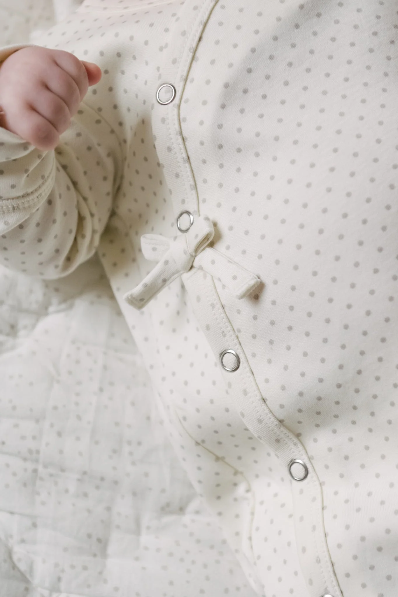 Kimono Romper - Pin Dot Pebble - Image 3