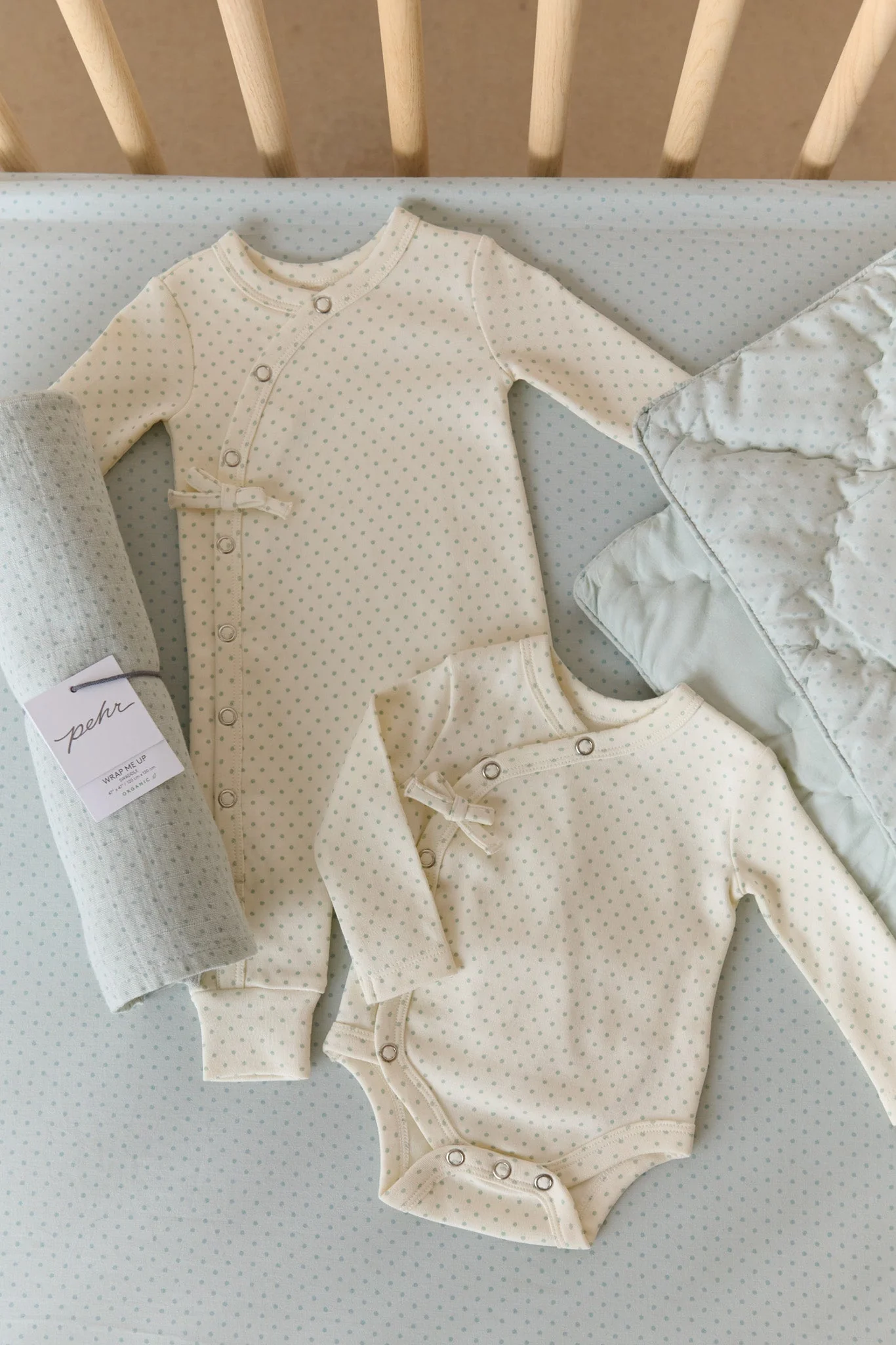 Kimono Romper - Pin Dot Sea - Image 4