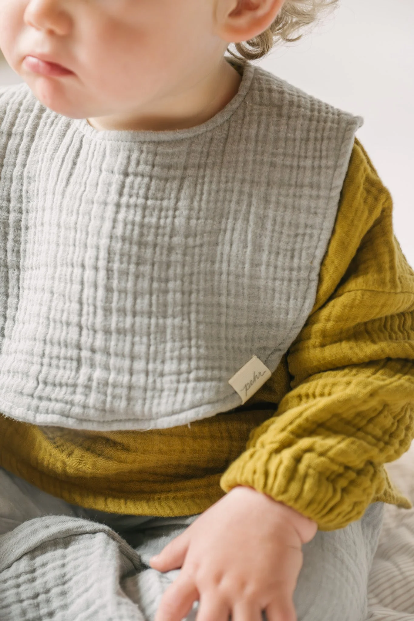 Muslin Bib Set of 2 - Dijon & Puddle - Image 3