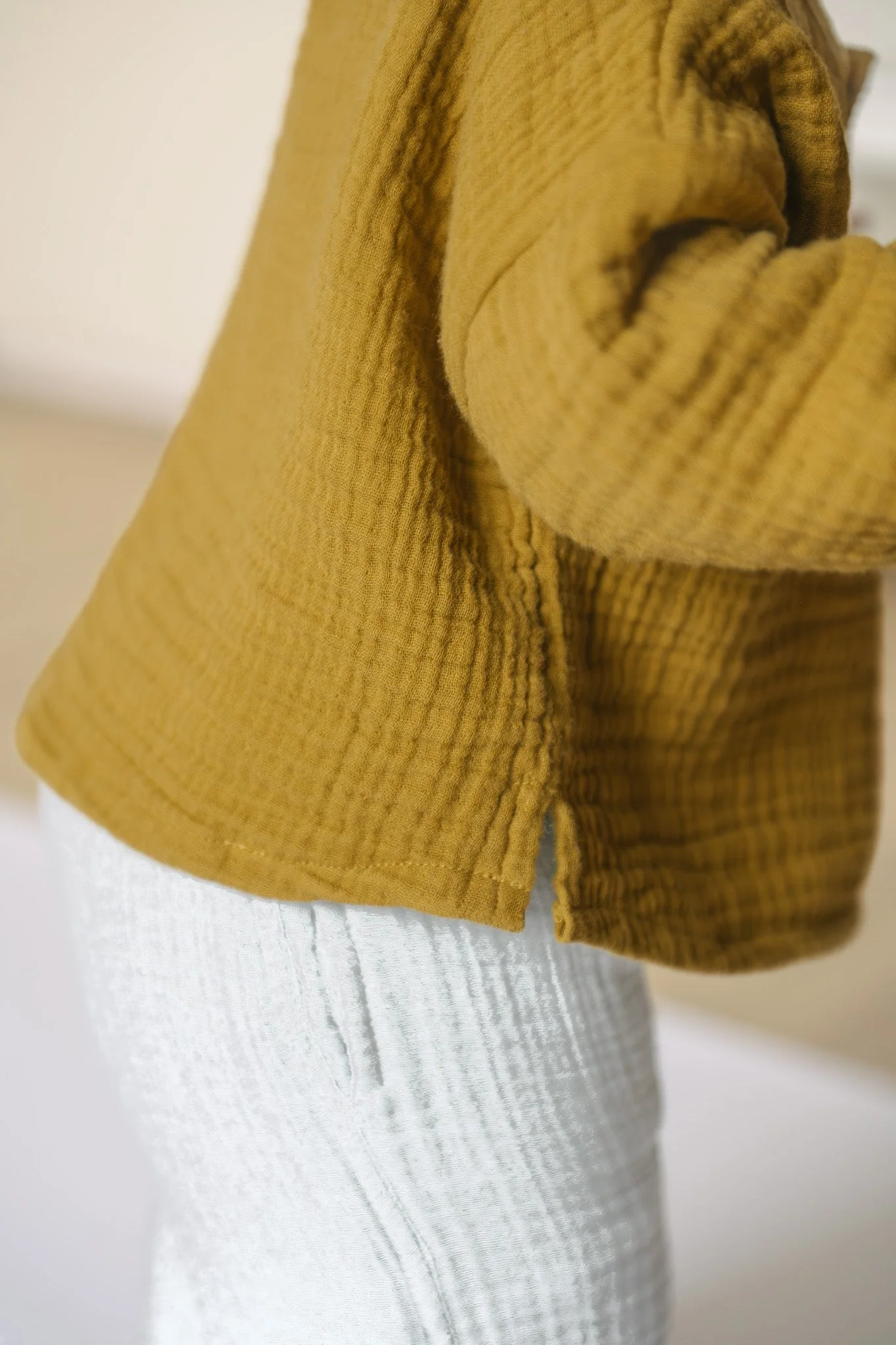 Muslin Long Sleeve Toddler Top - Dijon - Image 4
