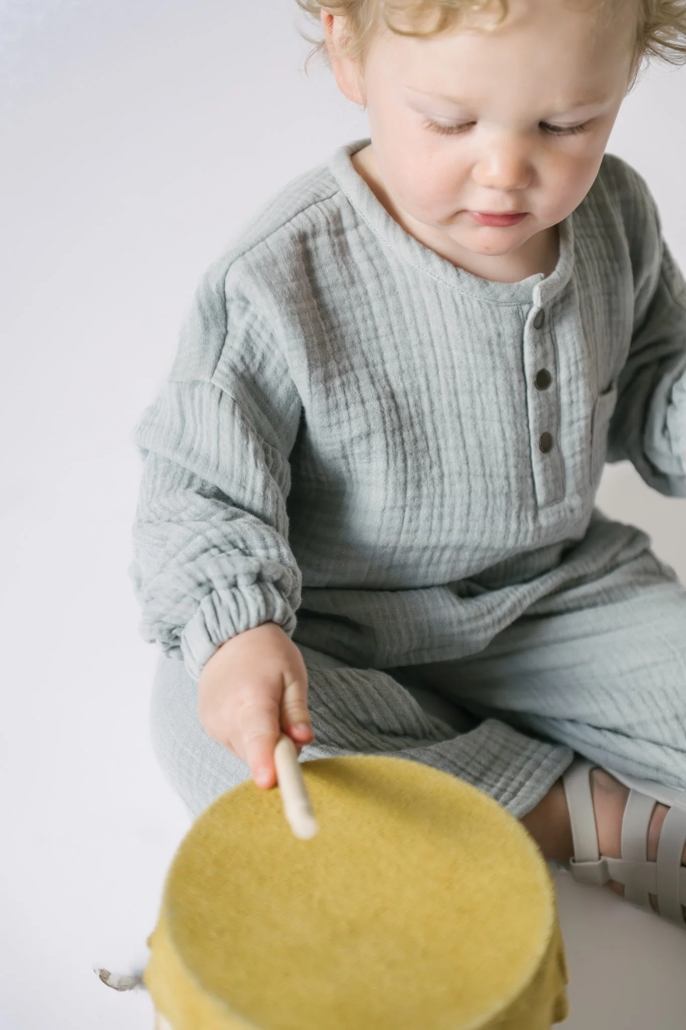 Muslin Long Sleeve Toddler Top - Puddle - Image 2