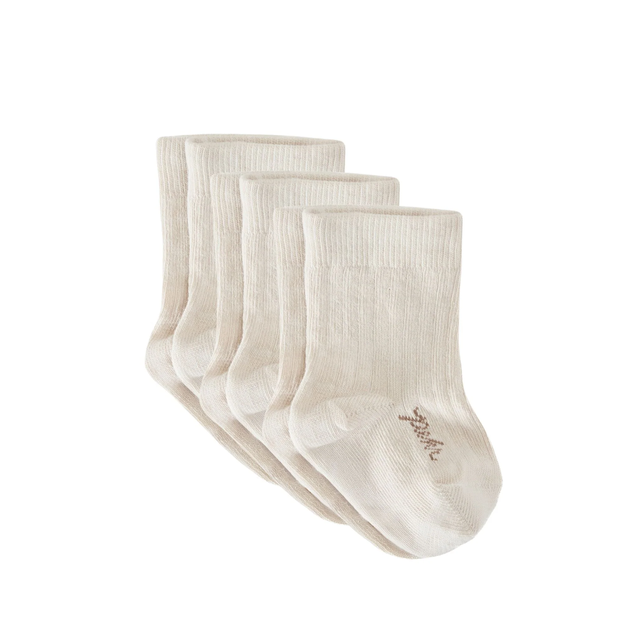 Newborn Crew Socks 3 Pack - Natural