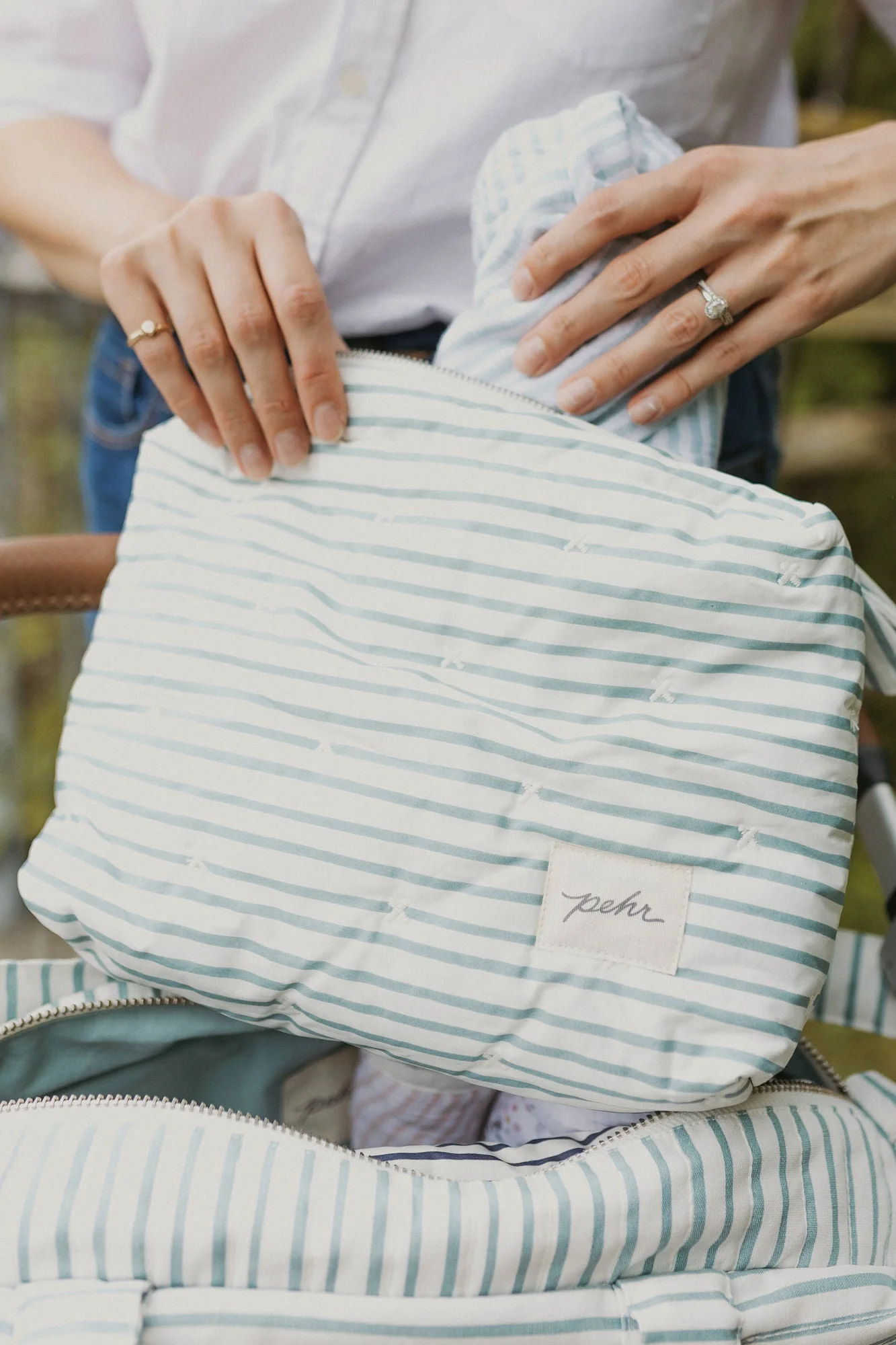 On The Go Pouch - Stripes Away Deep Sea - Image 4